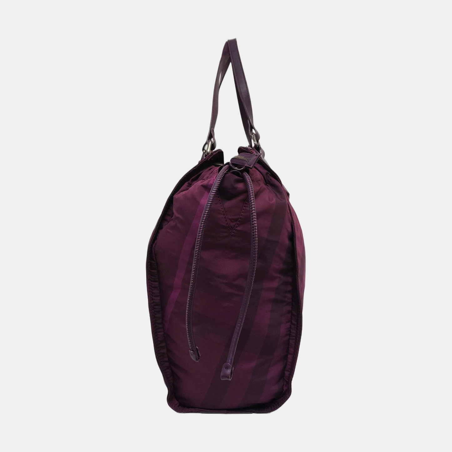 BURBERRY Buckleigh Purple Nylon Printed Single Shoulder Bag Handbag Black hardware-(SKU)-955908174
