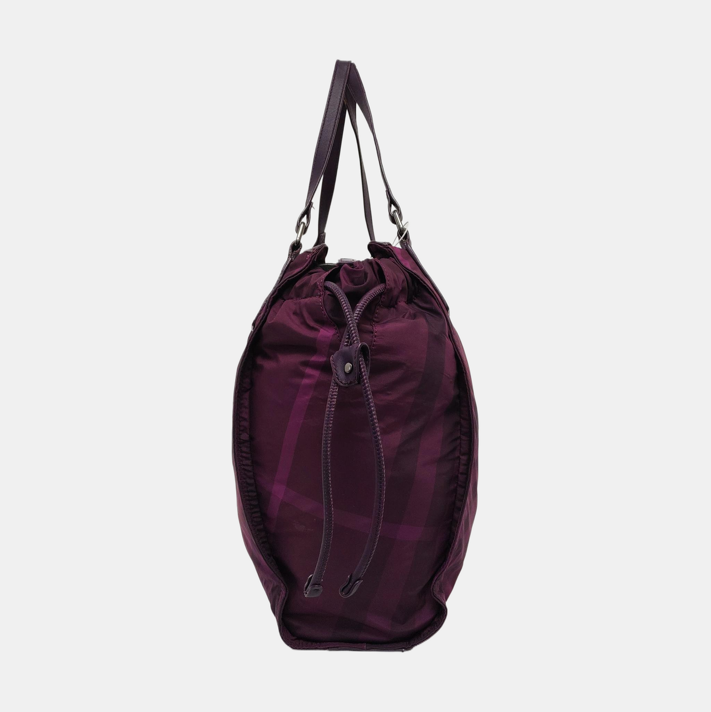 BURBERRY Buckleigh Purple Nylon Printed Single Shoulder Bag Handbag Black hardware-(SKU)-955908174