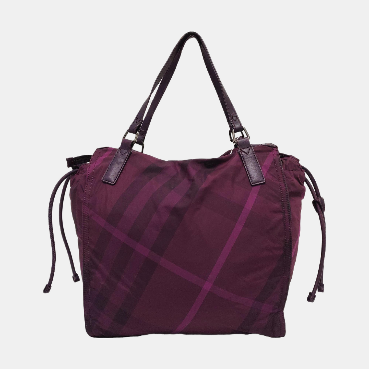 BURBERRY Buckleigh Purple Nylon Printed Single Shoulder Bag Handbag Black hardware-(SKU)-955908174