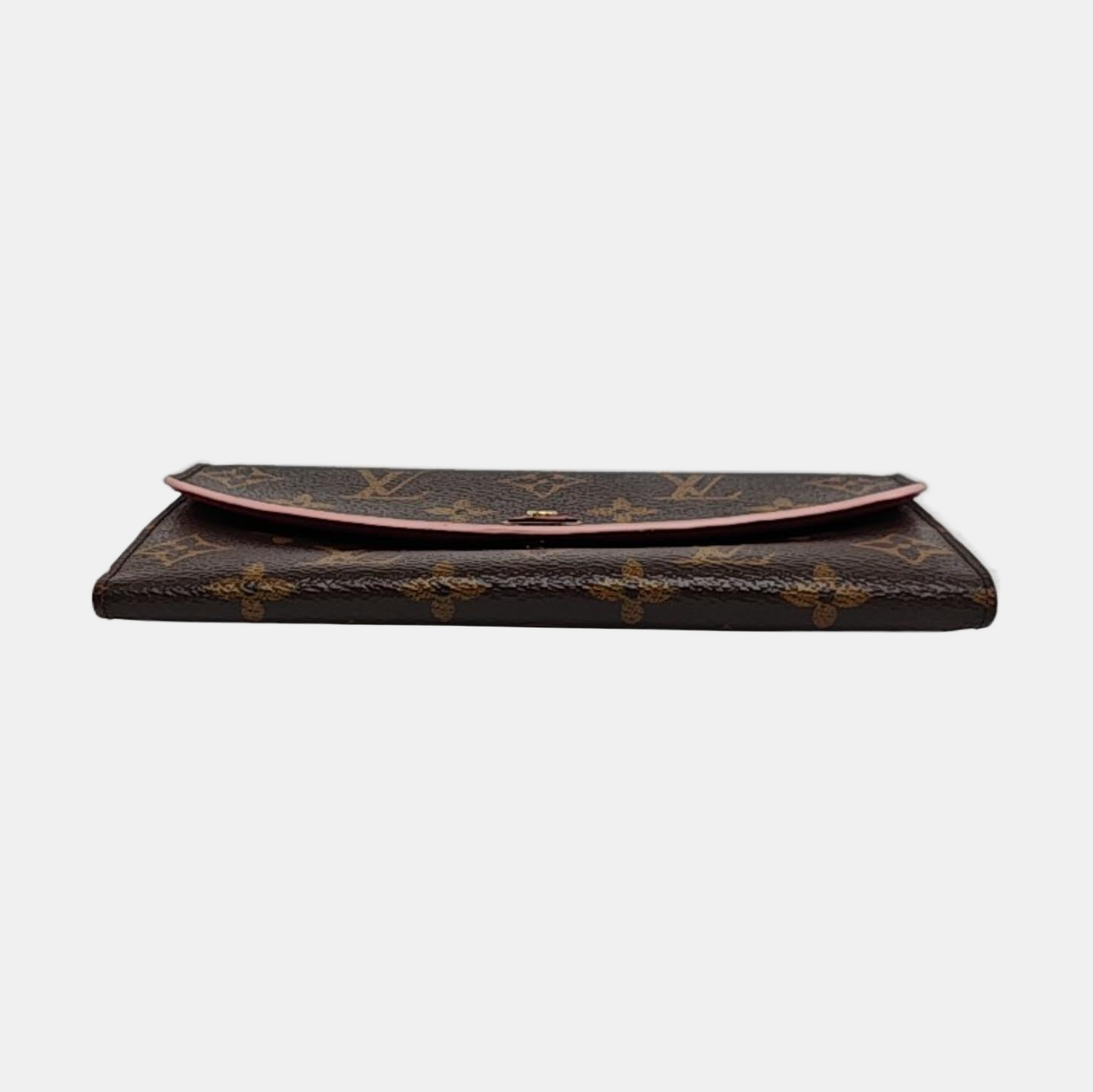 LOUIS VUITTON EMILIE Brown coated canvas vintage wallet Golden hardware-(SKU)-942991994