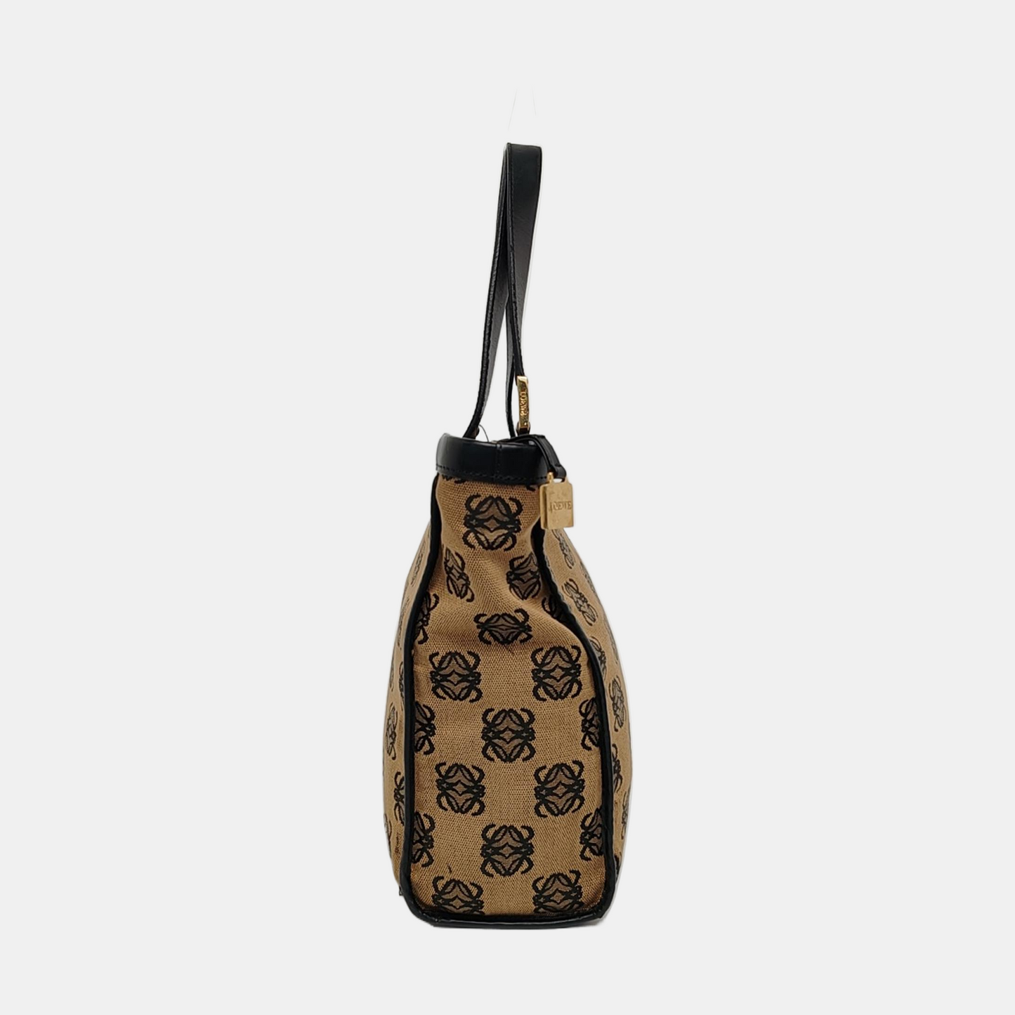 LOEWE Tote bag Brown Canvas Monogrammed Tote Bag Golden hardware-(SKU)-955759577
