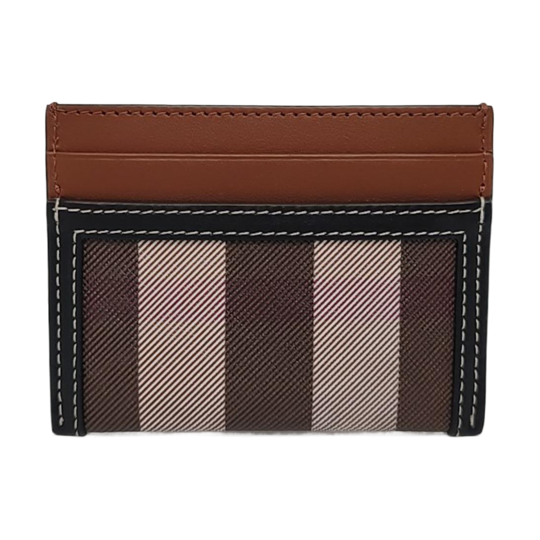 BURBERRY Brown Coated Canvas Card Holder-(SKU)-956007782