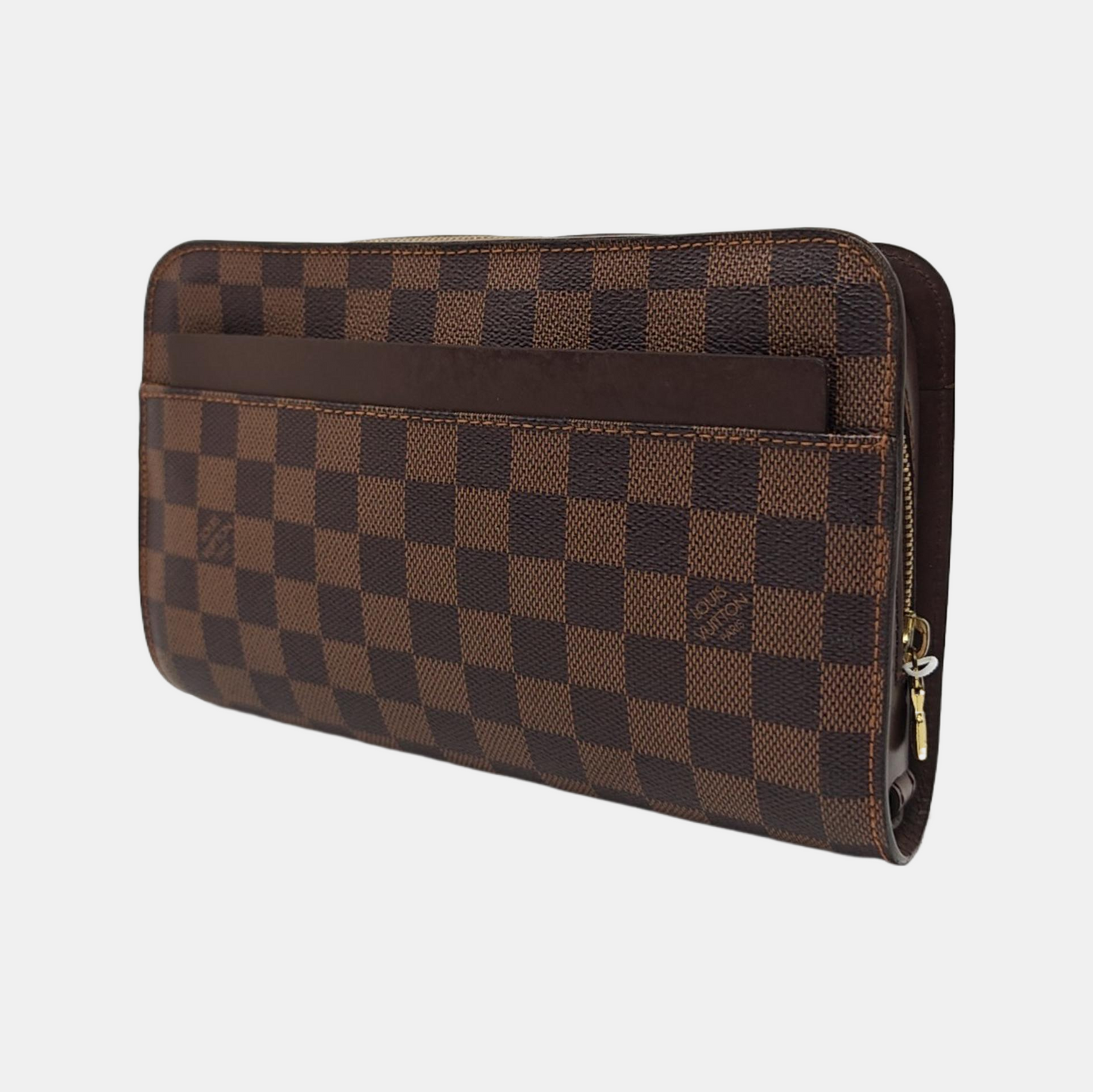 LOUIS VUITTON SAINT LOUIS Brown Coated Canvas Checkered Handbag Golden hardware-(SKU)-955725182