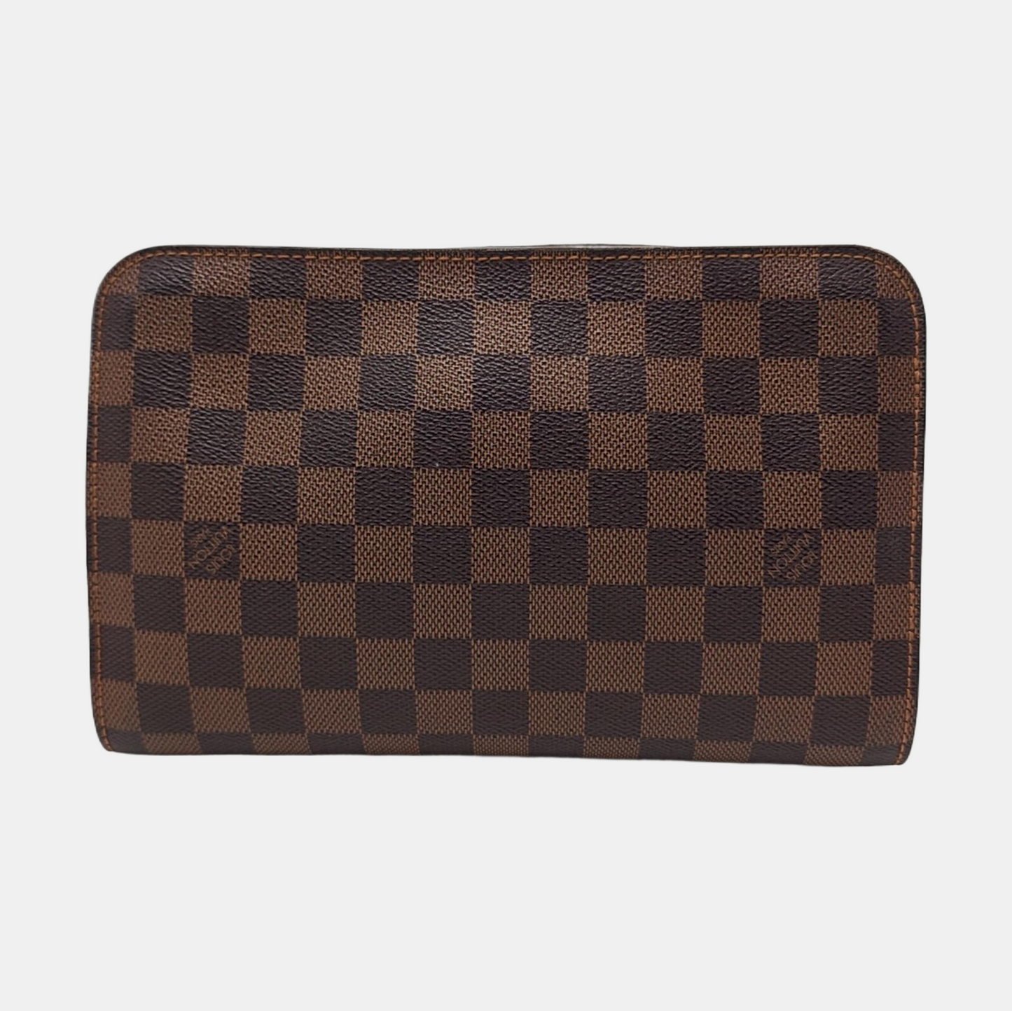 LOUIS VUITTON SAINT LOUIS Brown Coated Canvas Checkered Handbag Golden hardware-(SKU)-955725182