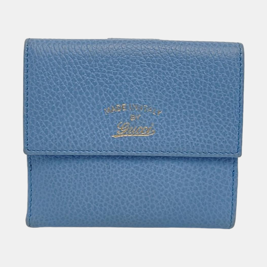 GUCCI Blue Leather Wallet-(SKU)-955765388