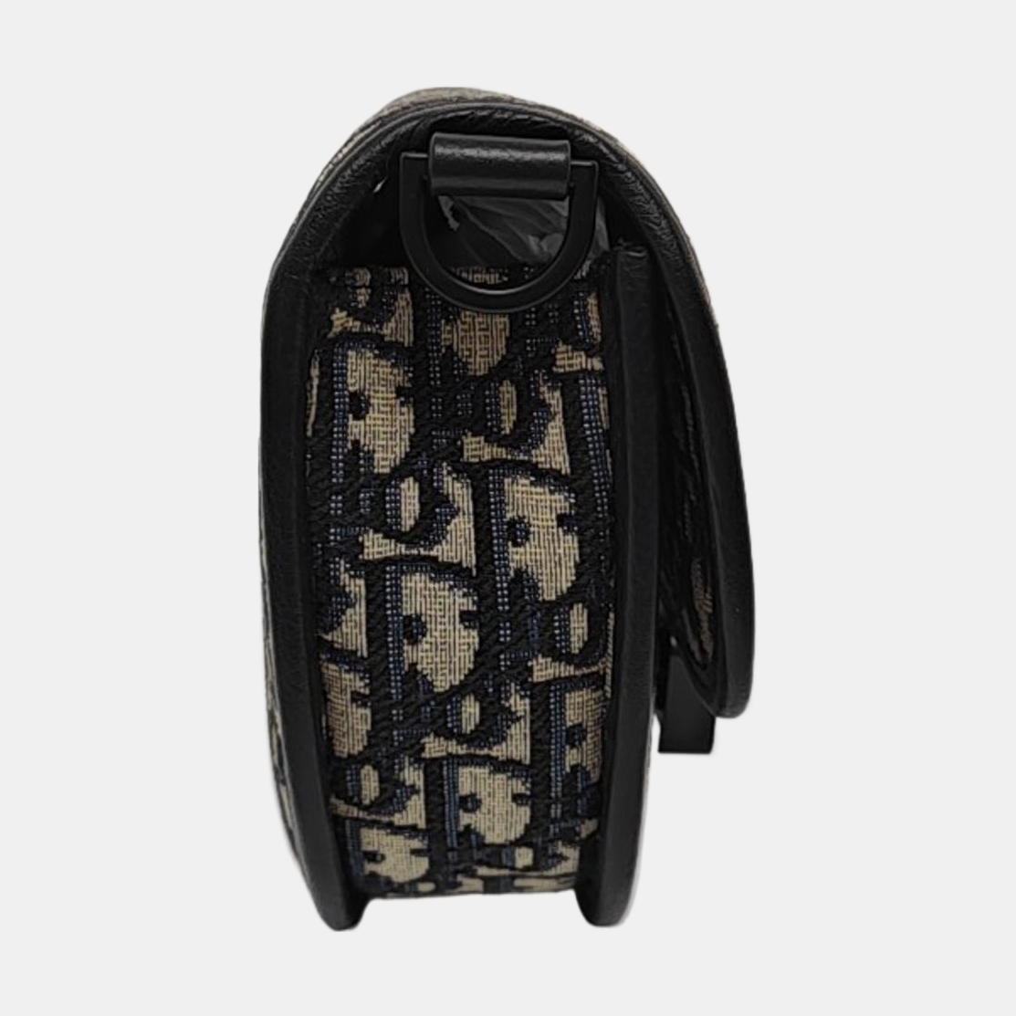 DIOR Gallop Black Canvas Monogram Crossbody Bag Single Shoulder Bag Removable Shoulder Straps-(SKU)-955894227