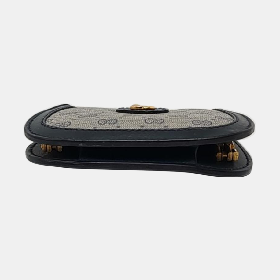 GUCCI Grey Canvas Monogram Mini Coin Purse Golden hardware-(SKU)-955832348