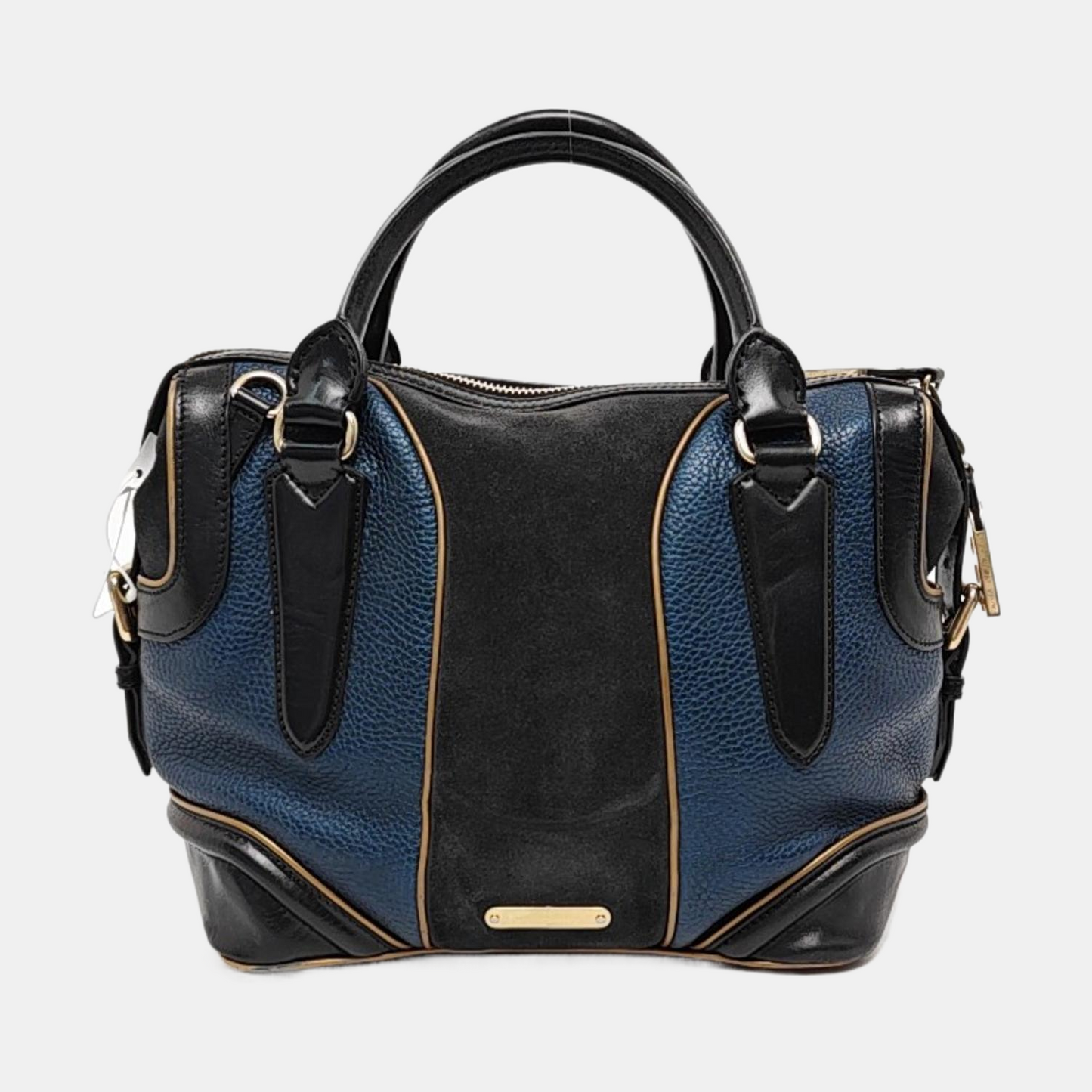 BURBERRY Tote bag Black leather handbag Golden Silver Hardware-(SKU)-955892032