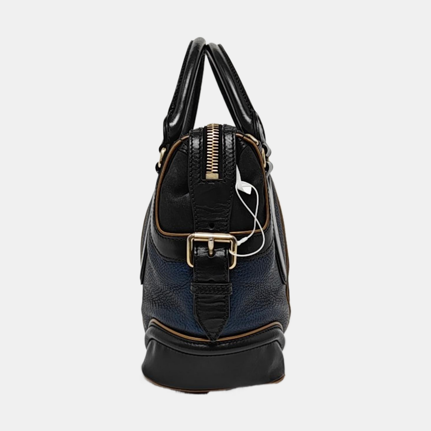 BURBERRY Tote bag Black leather handbag Golden Silver Hardware-(SKU)-955892032