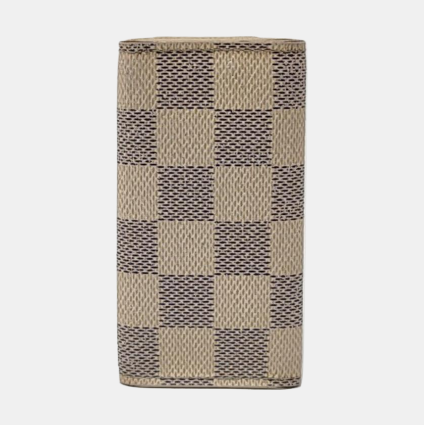 LOUIS VUITTON White Coated Canvas Checkerboard Key Case Golden hardware-(SKU)-955829929