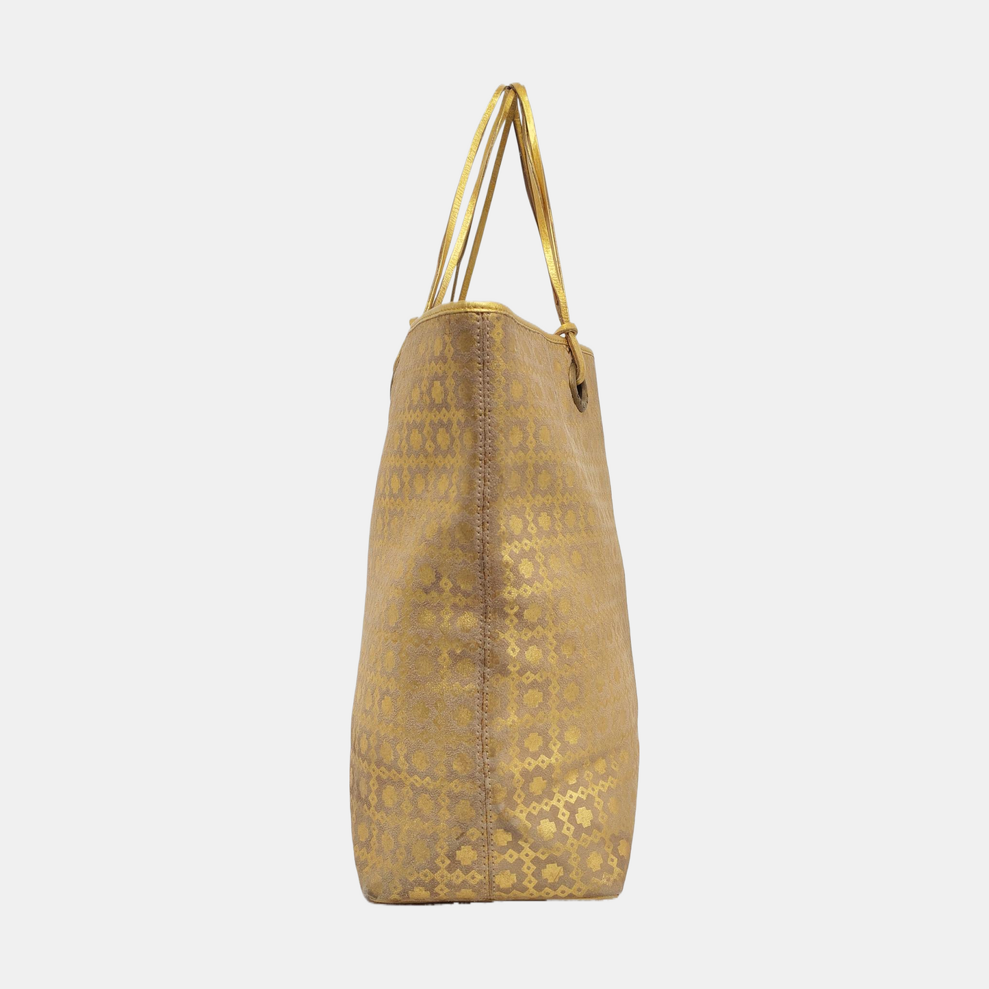 CELINE Tote bag Gray Leather Printed Handbag Golden hardware-(SKU)-955873105