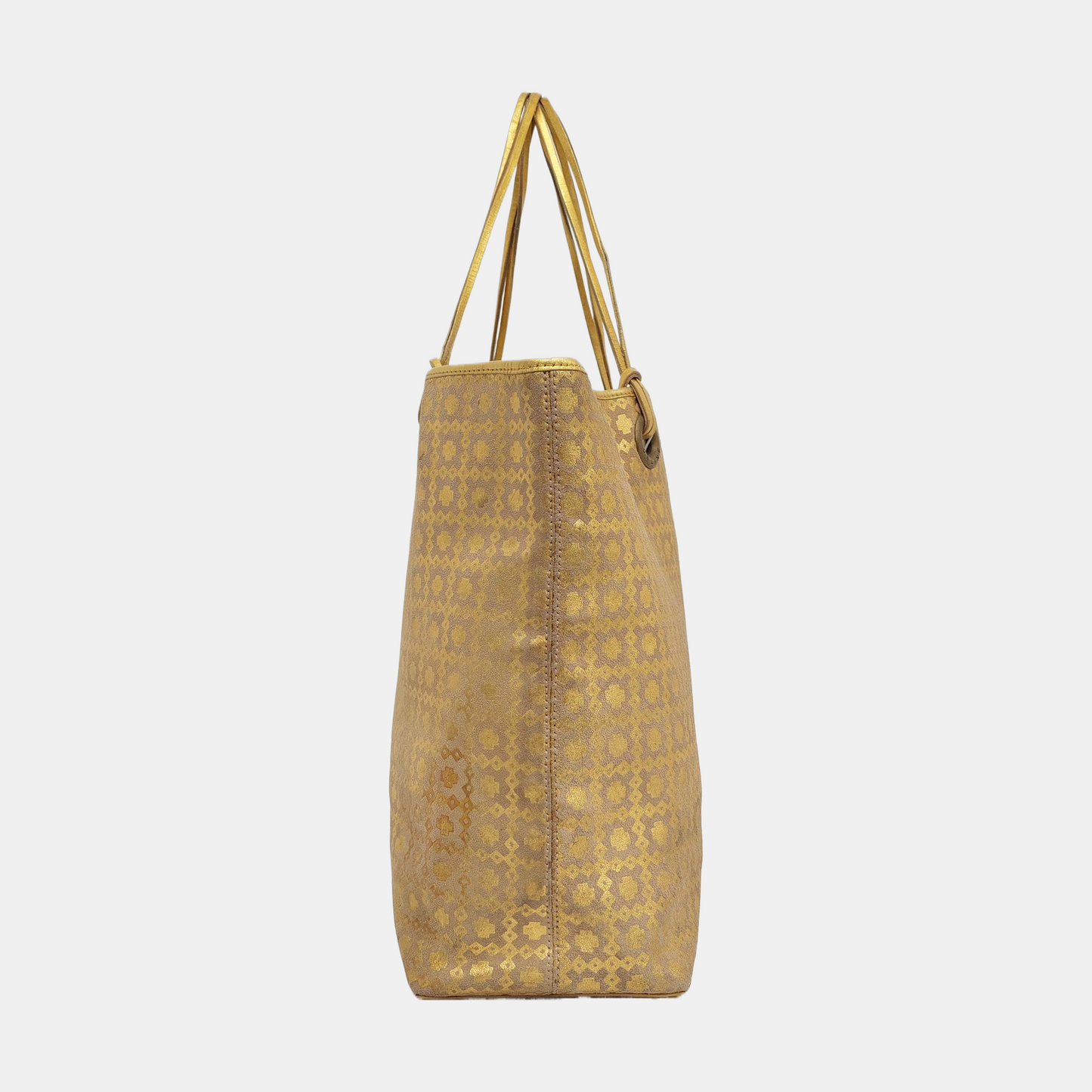 CELINE Tote bag Gray Leather Printed Handbag Golden hardware-(SKU)-955873105