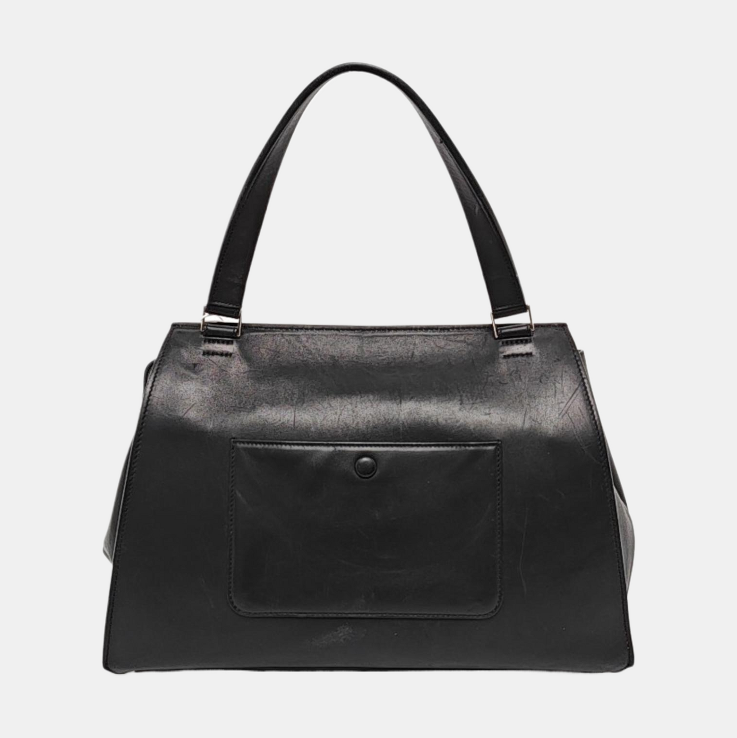 CELINE EDGE Medium size White Leather Handbag Silver Hardware-(SKU)-956017096