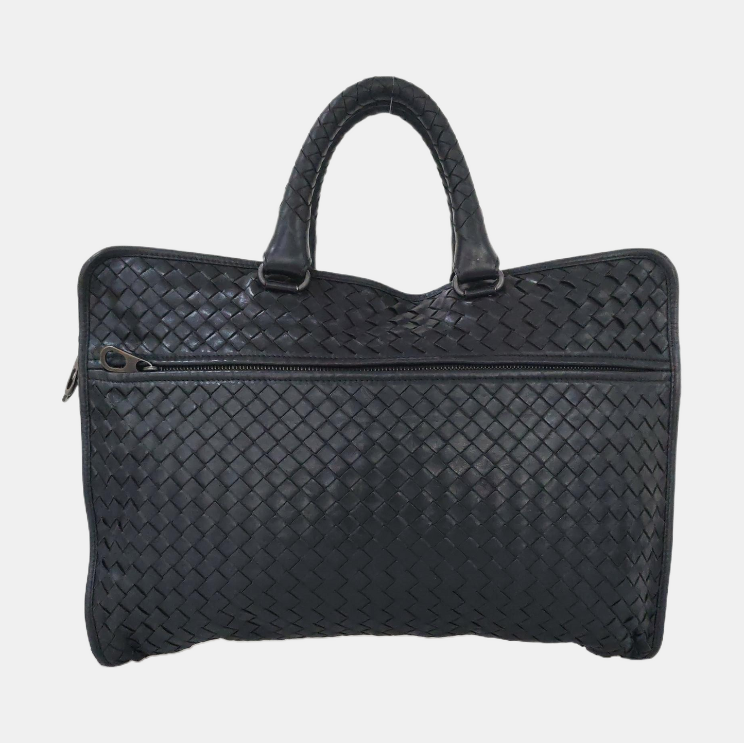 BOTTEGA VENETA Black Cowhide Braided Handbag Black hardware-(SKU)-955793328