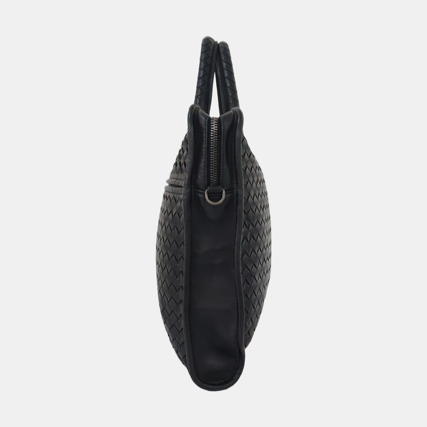 BOTTEGA VENETA Black Cowhide Braided Handbag Black hardware-(SKU)-955793328