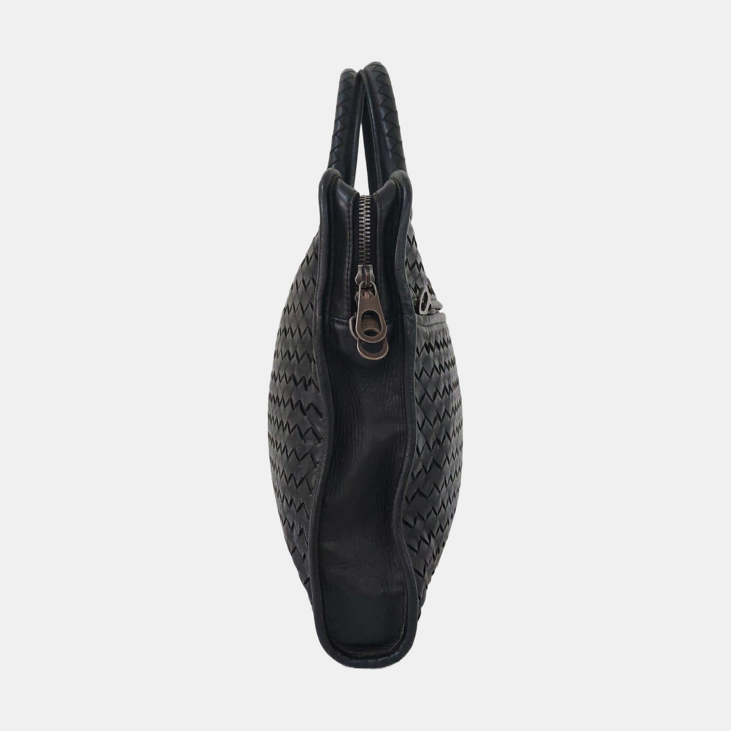 BOTTEGA VENETA Black Cowhide Braided Handbag Black hardware-(SKU)-955793328
