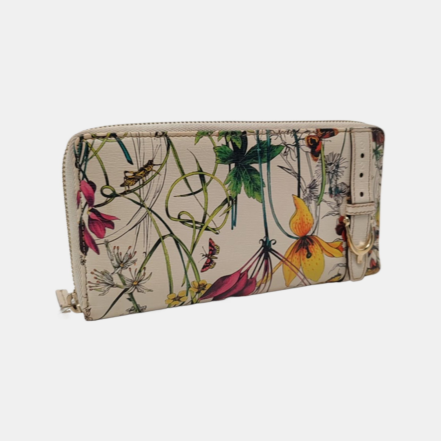 GUCCI Beige Cowhide Printed Wallet Golden hardware-(SKU)-955892936