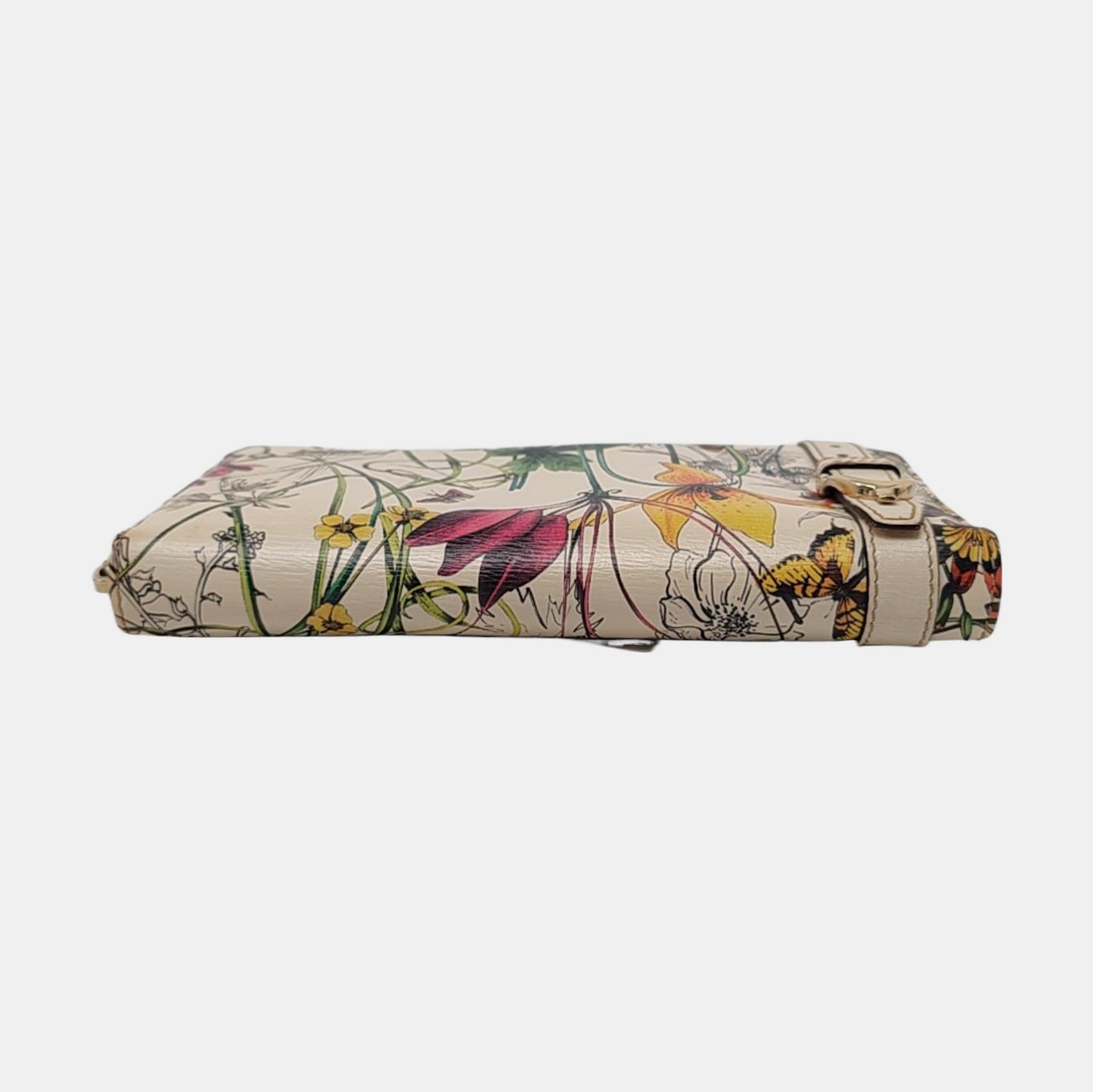 GUCCI Beige Cowhide Printed Wallet Golden hardware-(SKU)-955892936