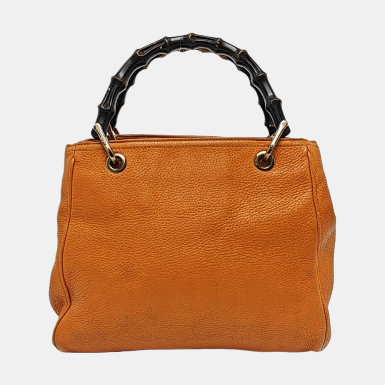 GUCCI Bamboo 1947 Ginger Yellow Calfskin Bamboo Handle Single Shoulder Bag Handbag Golden hardware Removable shoulder strap-(SKU)-956063224