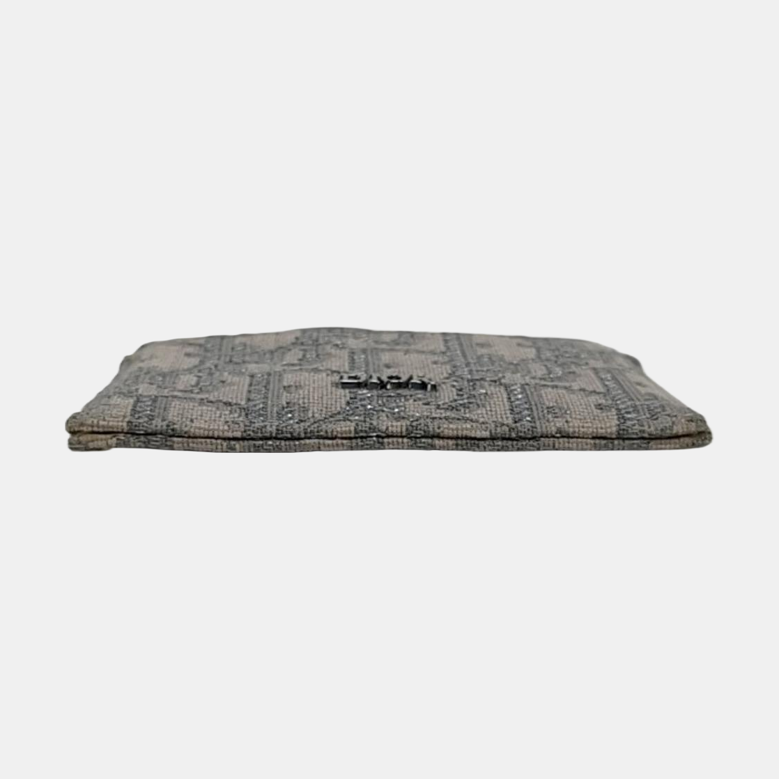 DIOR Grey Canvas Monogrammed Jacquard Card Case Ruthenium color hardware Complete Accessories-(SKU)-956051900