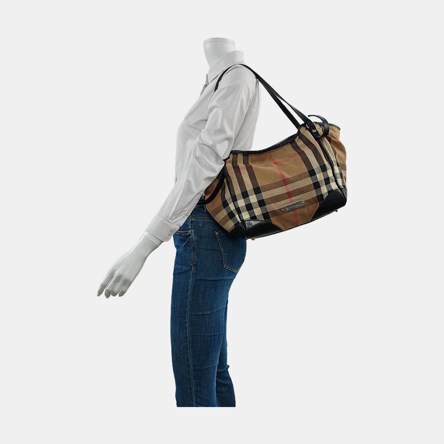 BURBERRY Canterbury Brown Canvas Single Shoulder Bag Handbag Golden hardware-(SKU)-956090966