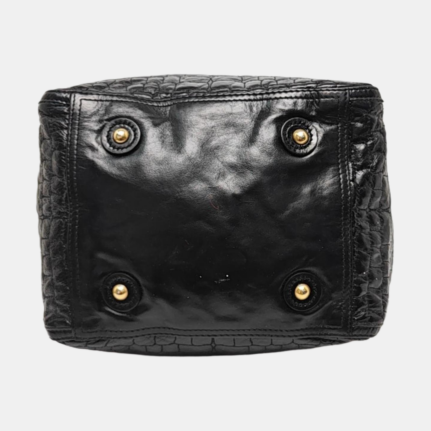 YSL DOWNTOWN CABASBlack牛皮铆钉,鳄鱼纹Handheld包-(SKU)-956018477