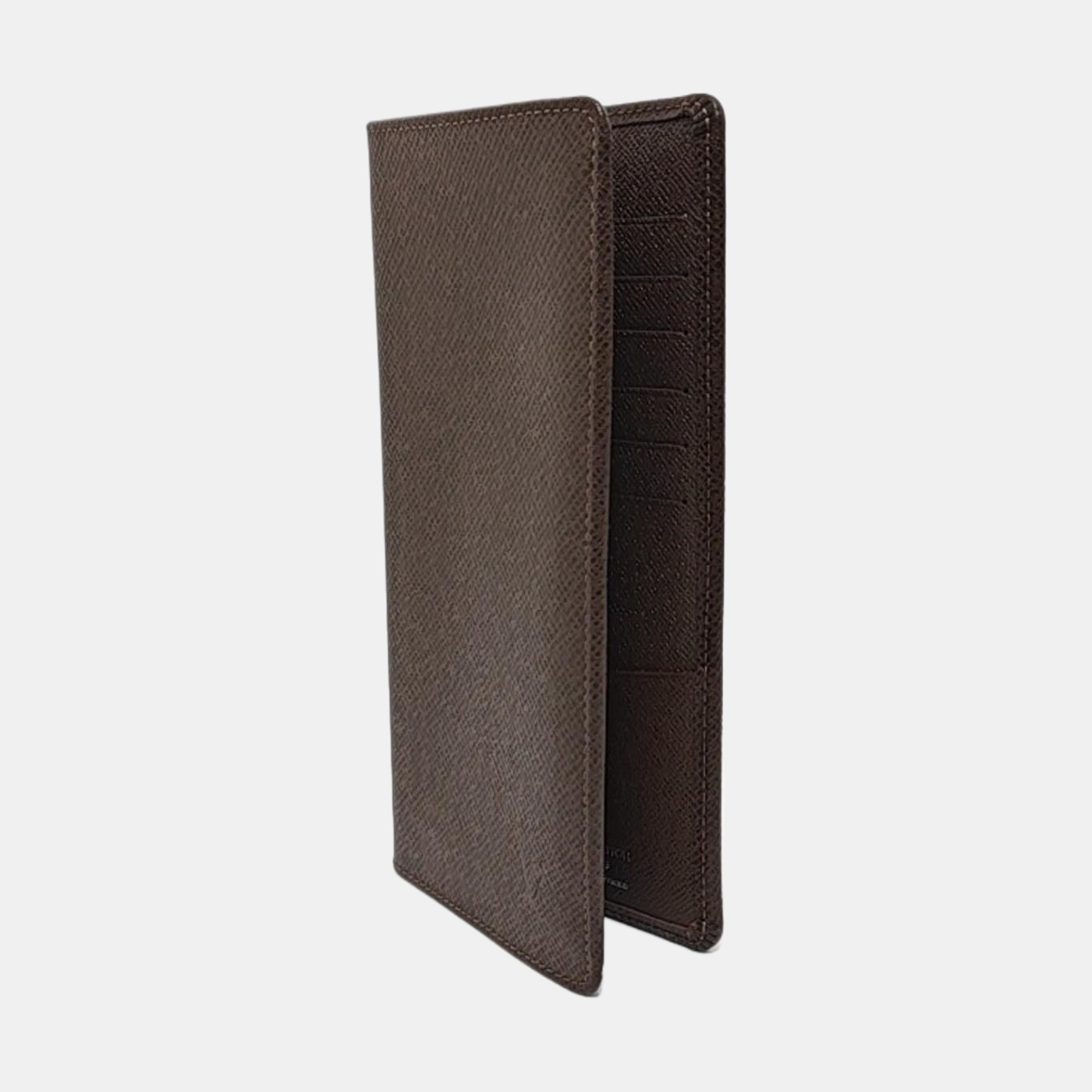 LOUIS VUITTON BRAZZA Brown Cowhide Wallet Silver Hardware Complete Accessories-(SKU)-956018546