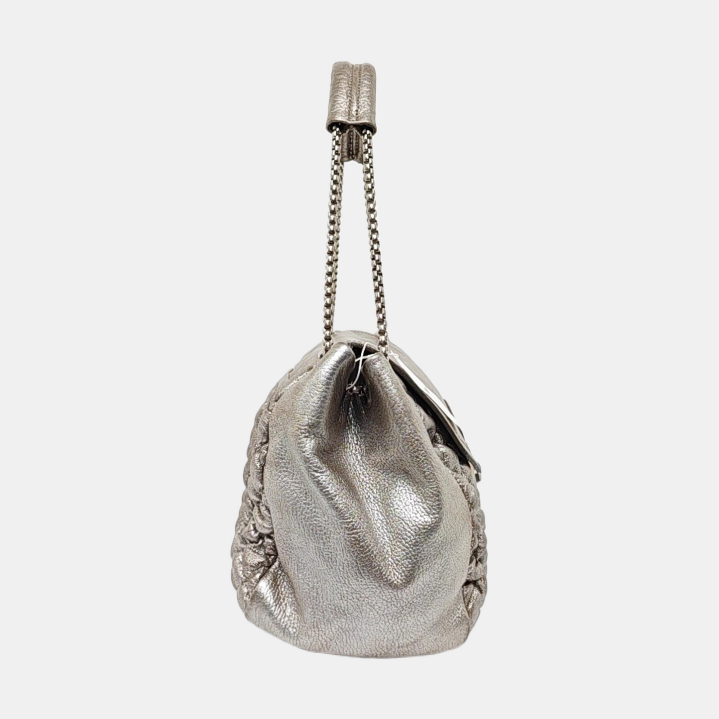 Alexander McQUEEN Silver Leather Quilted Single Shoulder Bag Tote Bag Silver Hardware-(SKU)-14444557