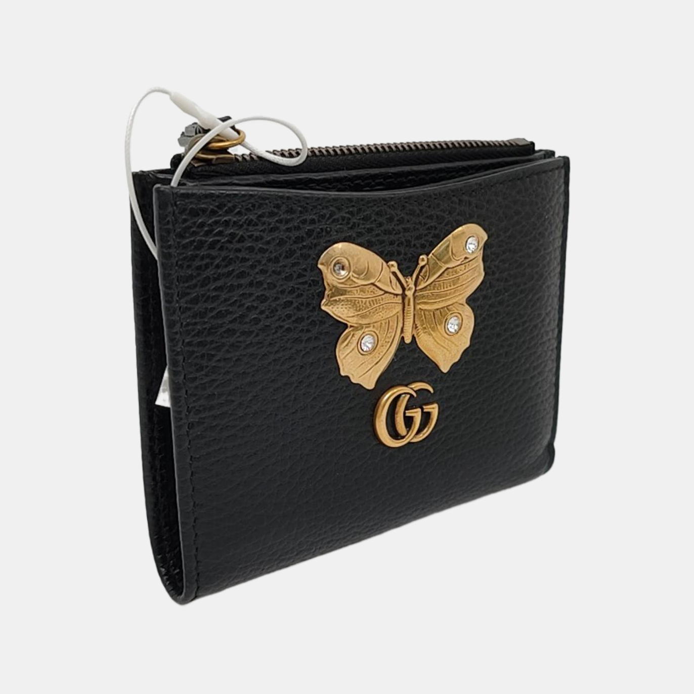 GUCCI GG Marmont Black Cow Leather Inset Wallet Golden hardware-(SKU)-956104882