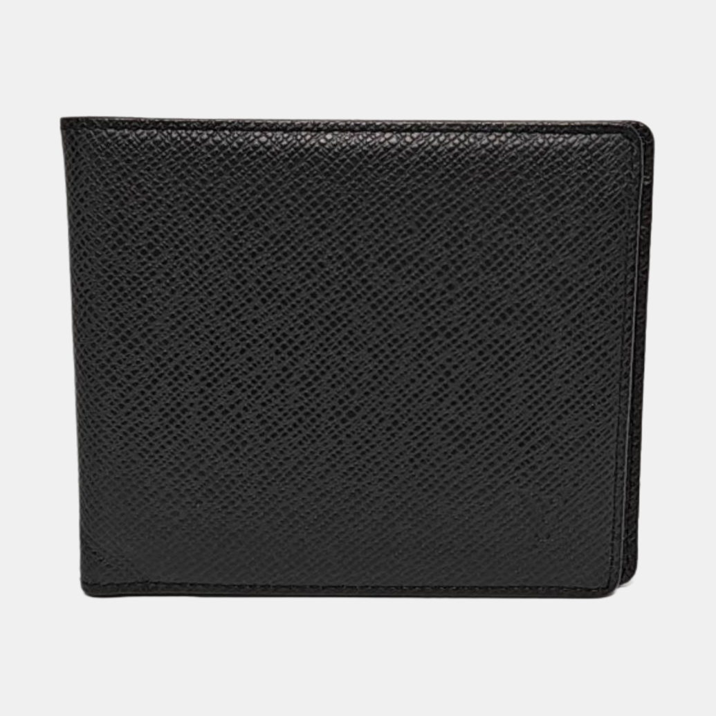 LOUIS VUITTON AMERIGO Black Cowhide Wallet Silver Hardware-(SKU)-956110152