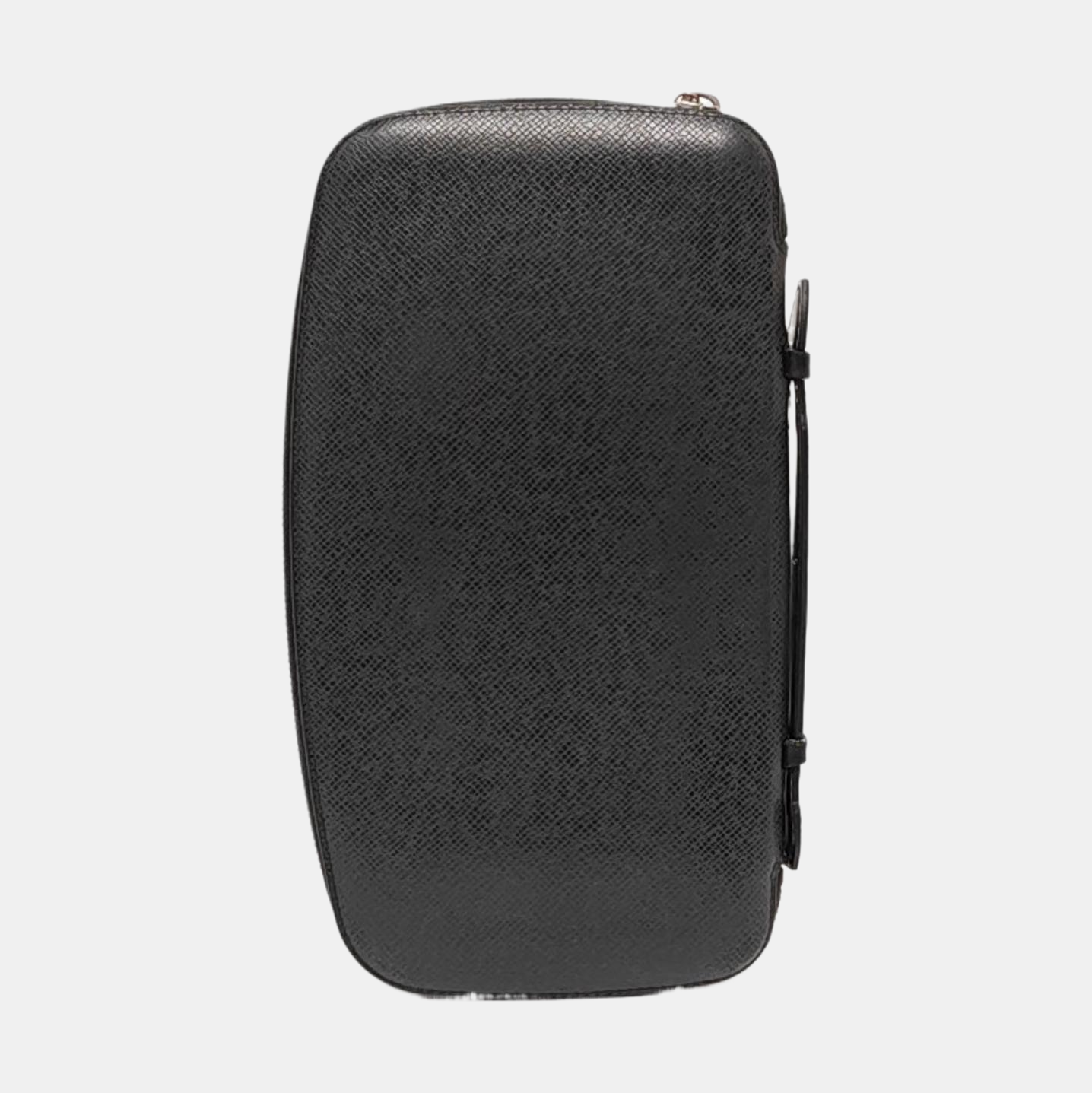 LOUIS VUITTON ATOLL Black Leather Clutch Handbag Silver Hardware-(SKU)-955895413
