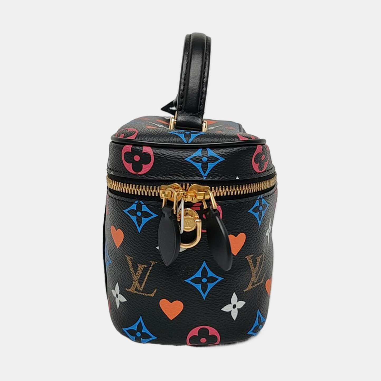 LOUIS VUITTON NICE Small Size Black Coated Canvas Printed Shoulder Bag, Tote Bag, Crossbody Bag with Golden Hardware and Detachable Strap-(SKU)-956355268