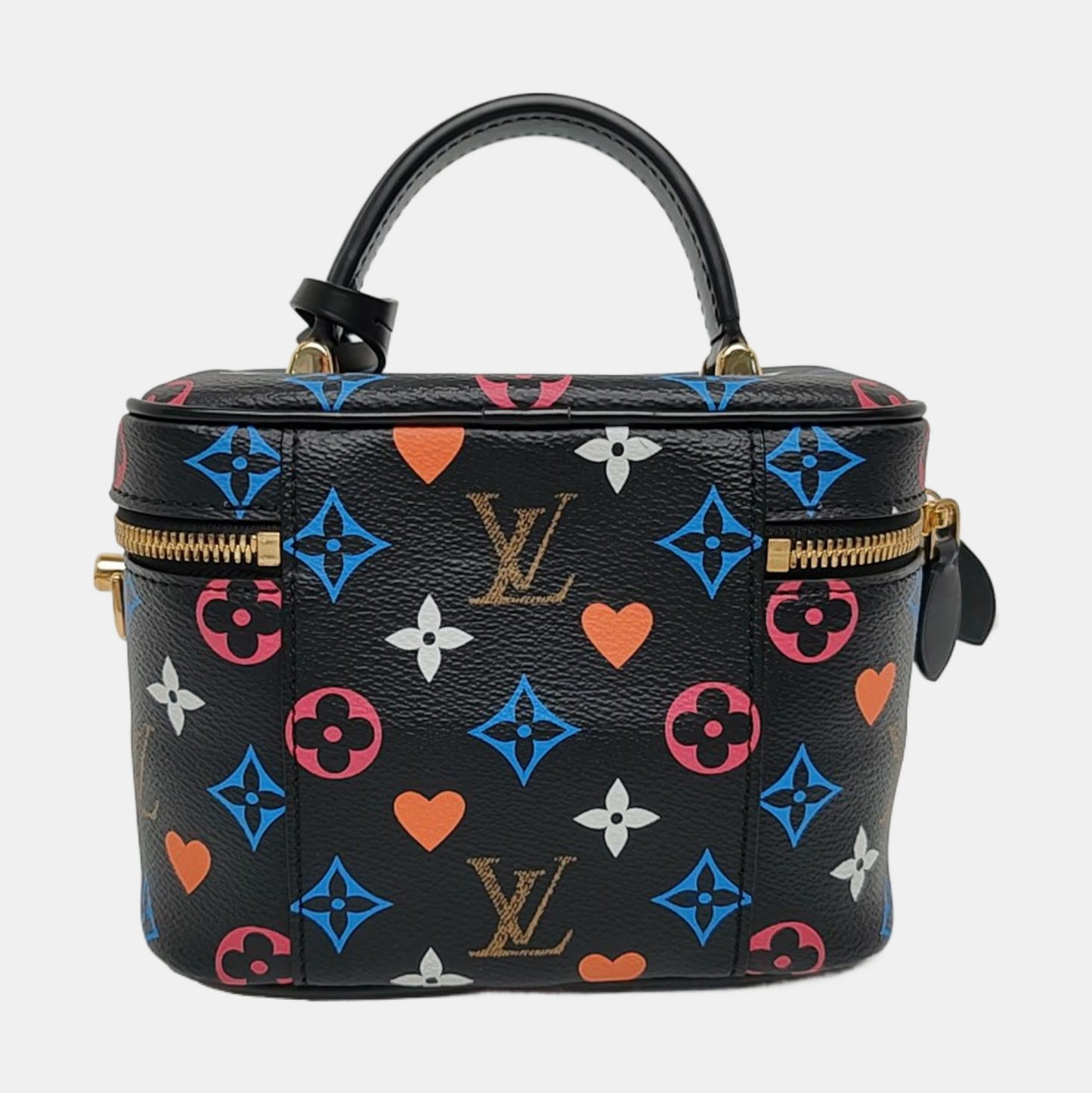 LOUIS VUITTON NICE Small Size Black Coated Canvas Printed Shoulder Bag, Tote Bag, Crossbody Bag with Golden Hardware and Detachable Strap-(SKU)-956355268