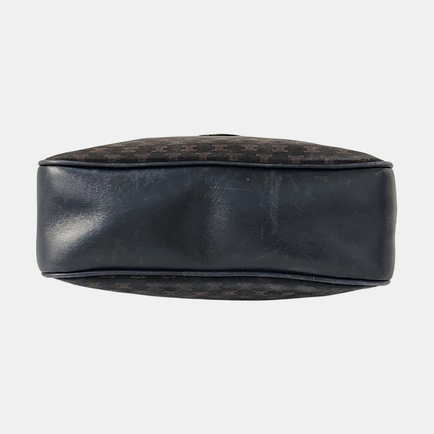CELINE Camera Bag Black Velvet Leather Triumph Arch Crossbody Single Shoulder Bag Golden hardware-(SKU)-956103145