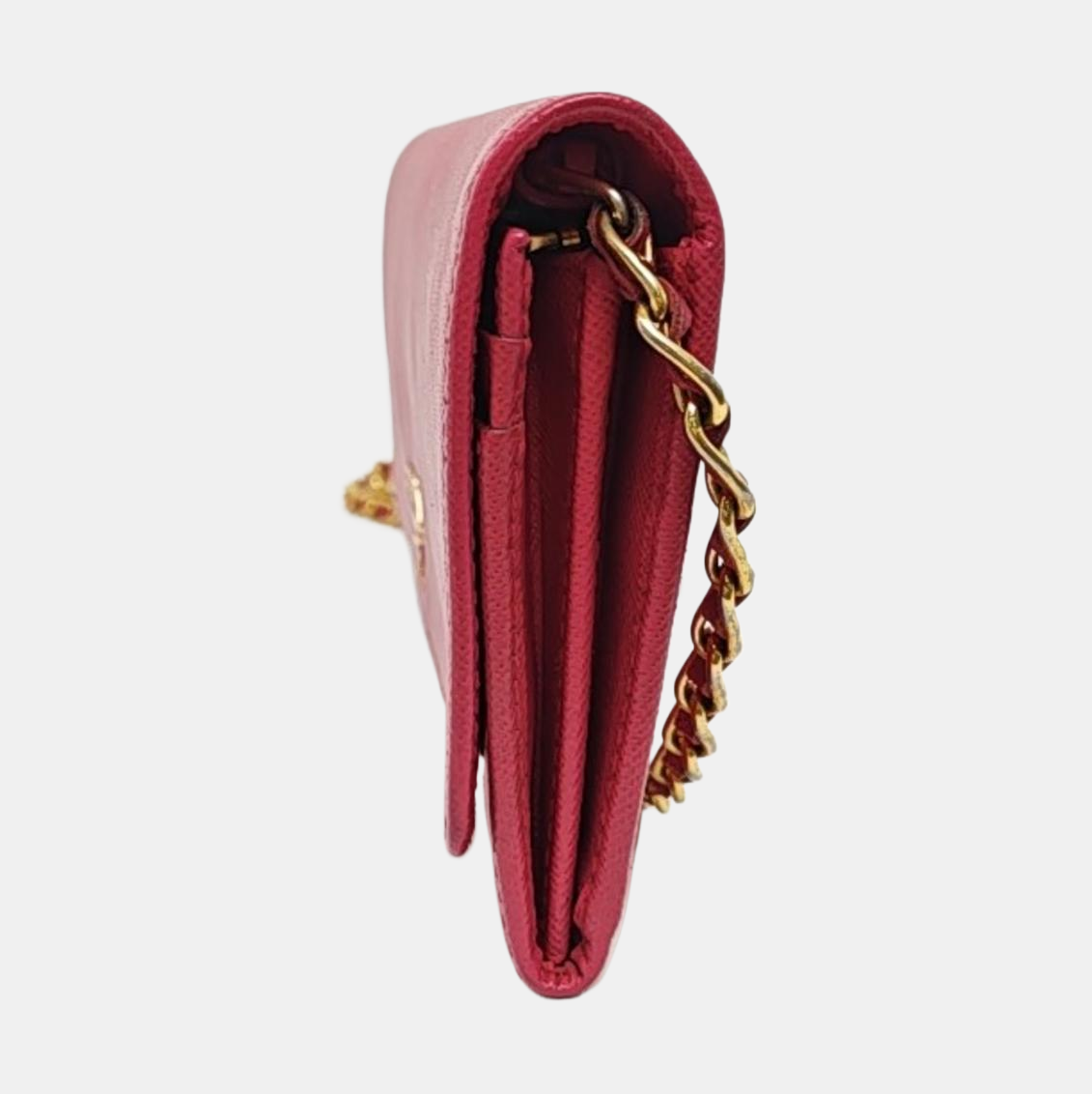 PRADA Pink Cowhide Crosshatch Crossbody and Shoulder Bag Golden hardware Removable shoulder strap-(SKU)-956276892