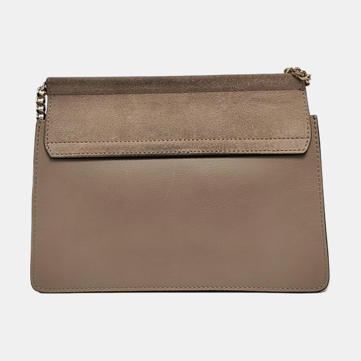 Chloé Faye mini Grey Leather Single Shoulder Bag Golden Silver Hardware-(SKU)-956268840