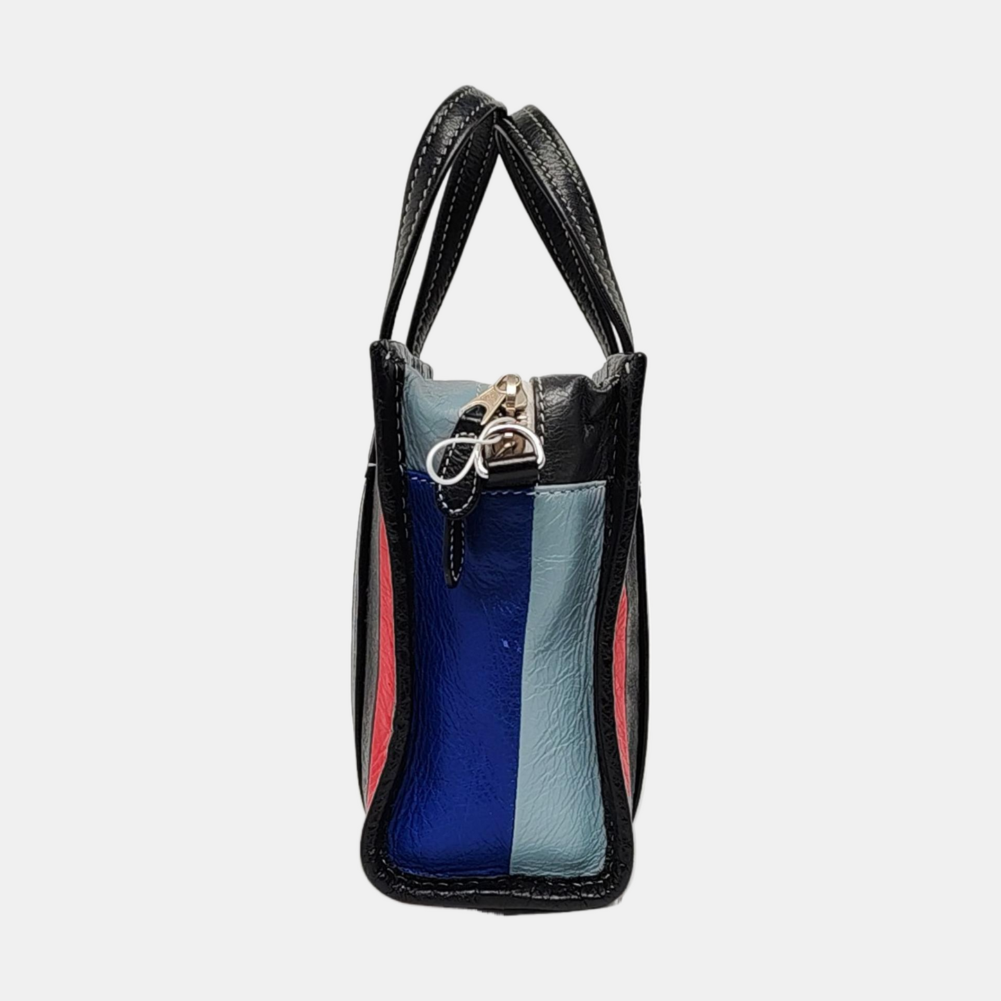 BALENCIAGA Bazar XXS Multicolor Sheepskin Single Shoulder Crossbody Handbag Silver Hardware Removable shoulder strap-(SKU)-952423256