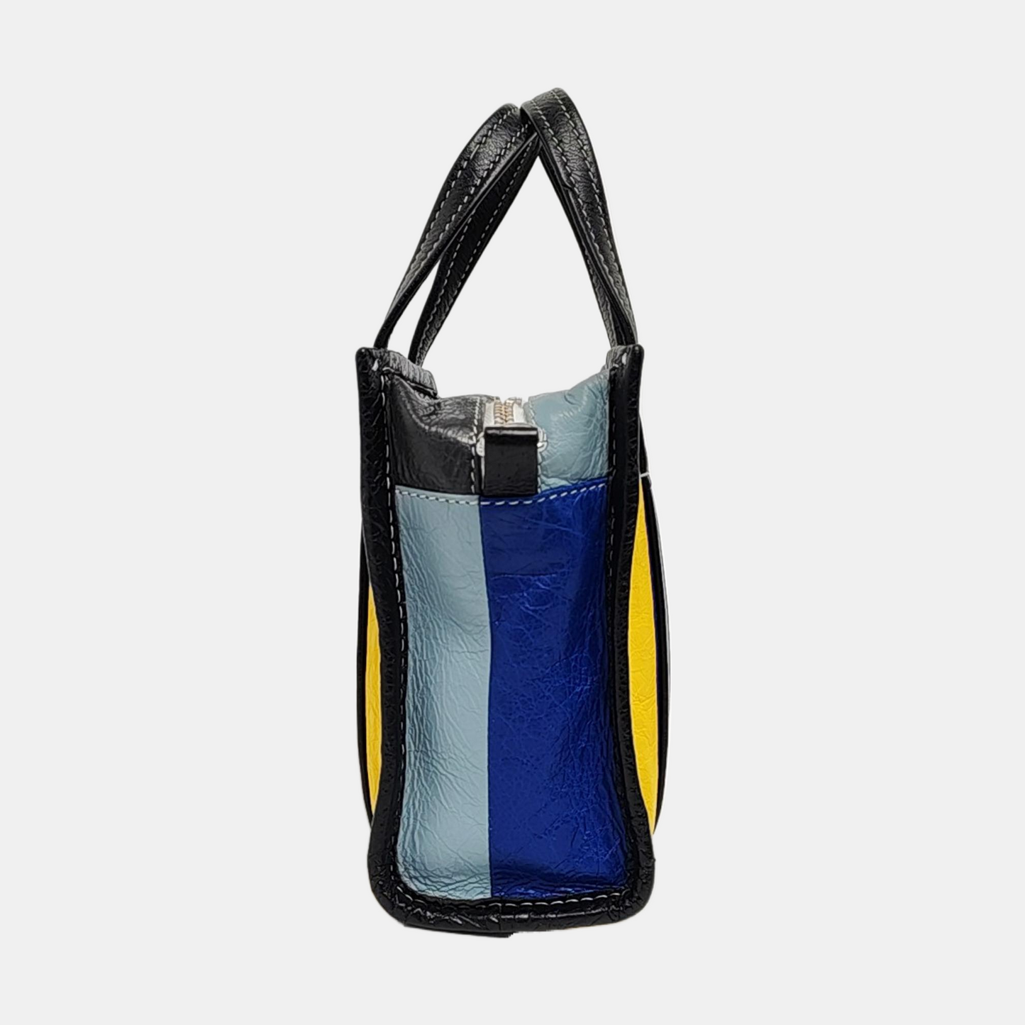 BALENCIAGA Bazar XXS Multicolor Sheepskin Single Shoulder Crossbody Handbag Silver Hardware Removable shoulder strap-(SKU)-952423256