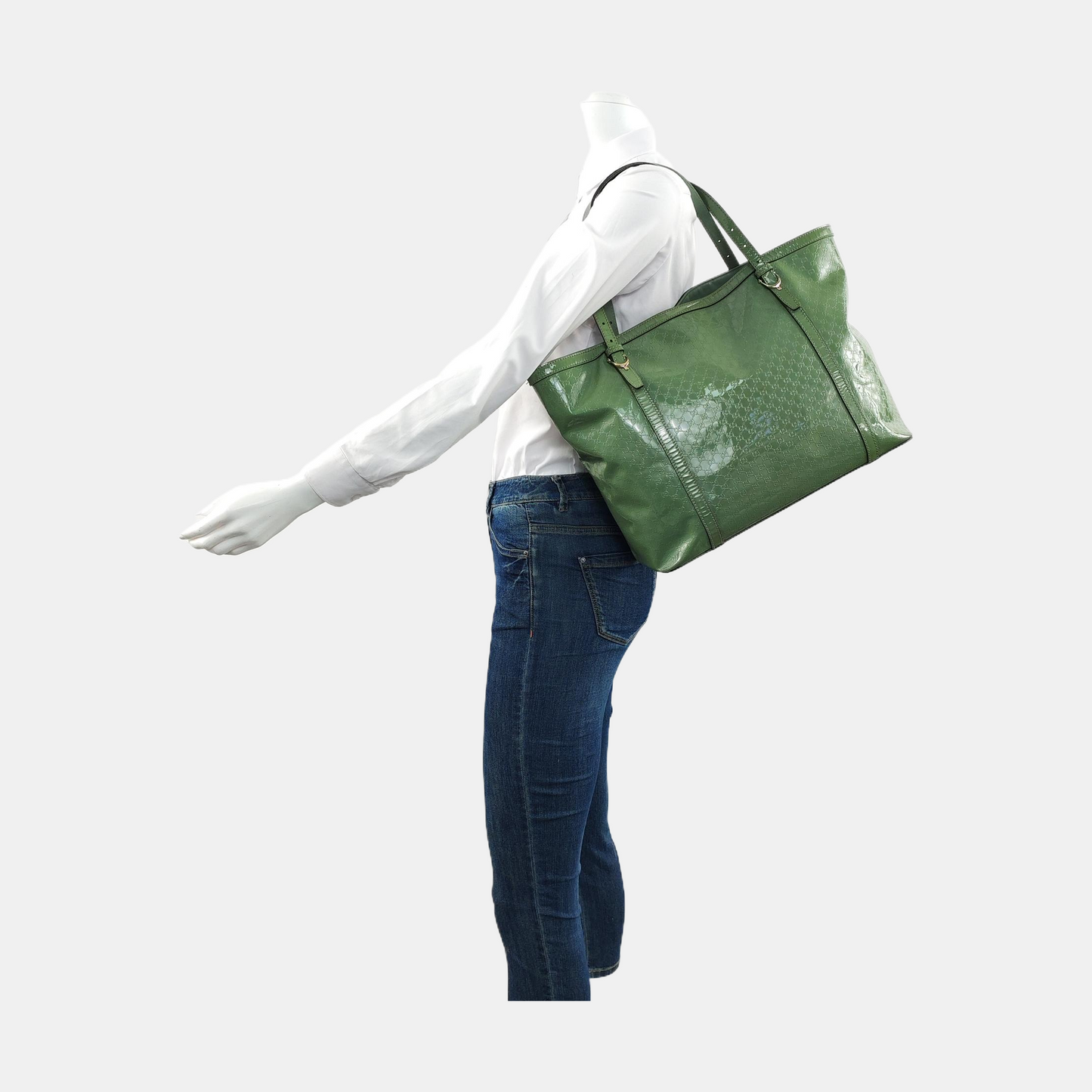 GUCCI Microguccissima Green Cowhide Old Flower Single Shoulder Bag Golden hardware-(SKU)-956277311