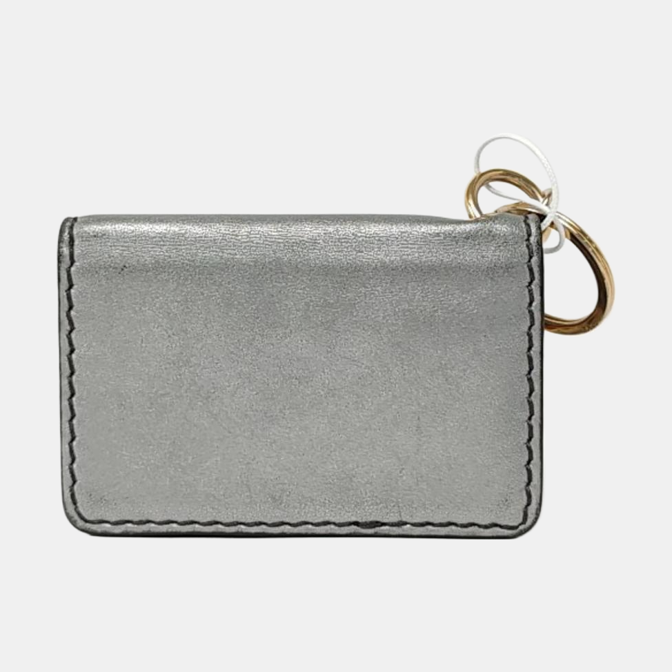 DIOR J'Adior Gray Cowhide Studs Card Case Golden hardware-(SKU)-956355272