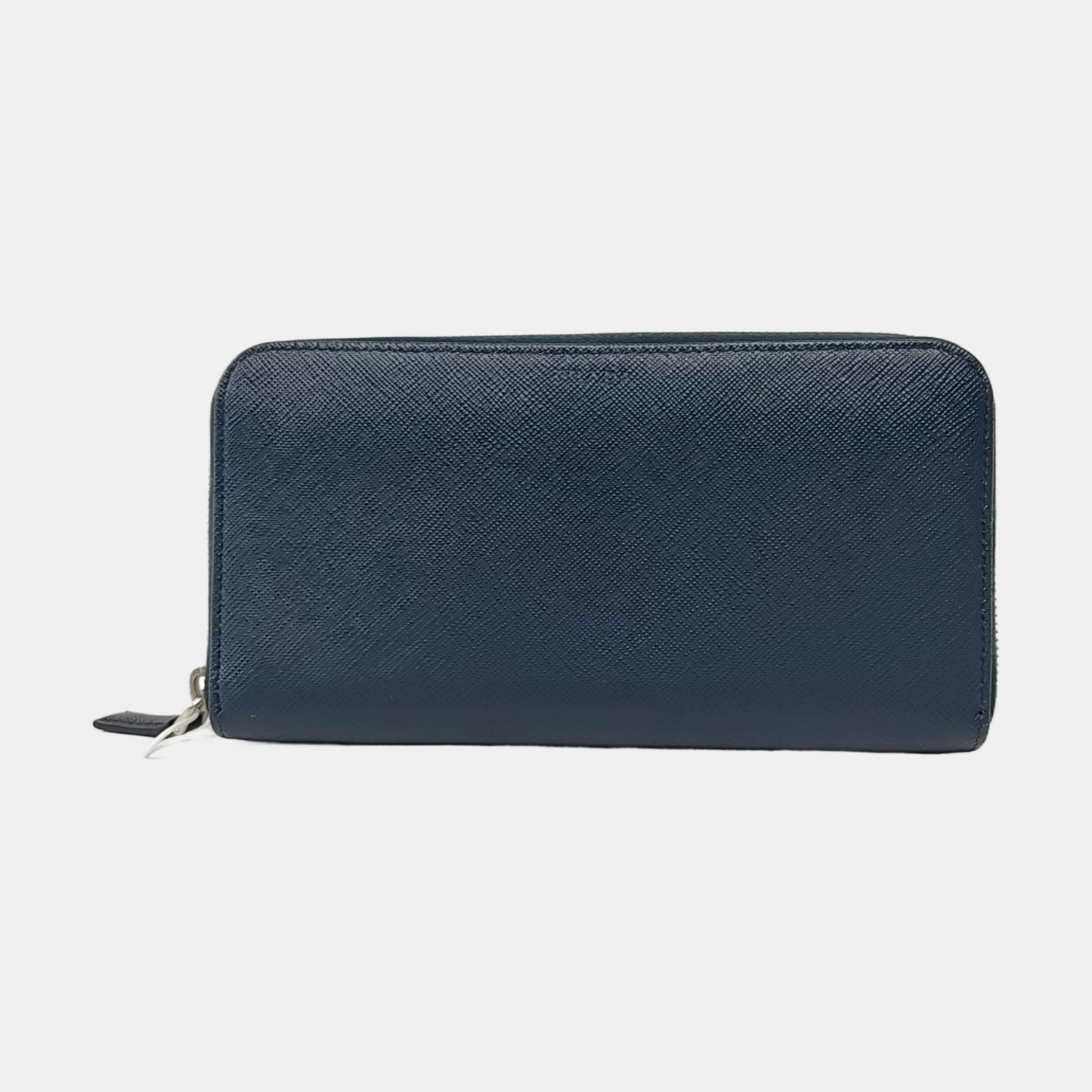 PRADA Large size Blue Calfskin Cross Grain Handbag Silver Hardware-(SKU)-956354094