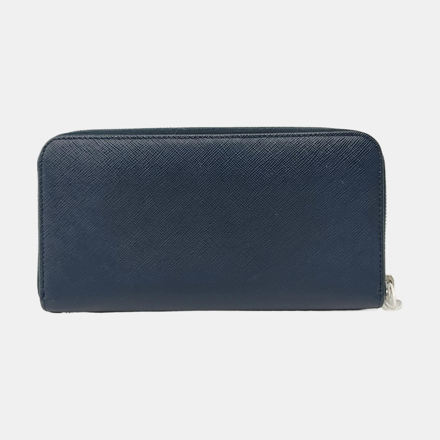 PRADA Large size Blue Calfskin Cross Grain Handbag Silver Hardware-(SKU)-956354094