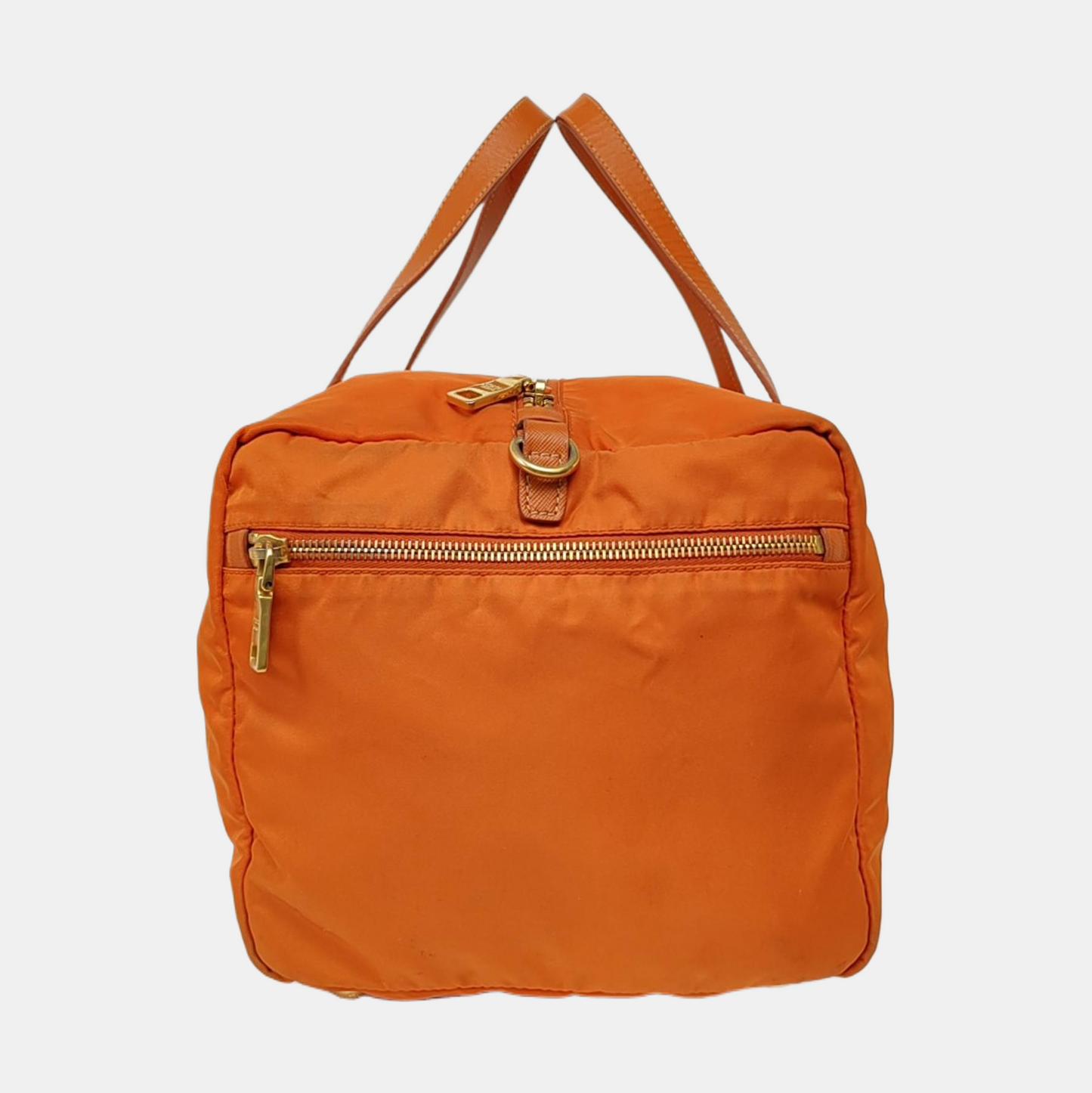 PRADA Tote bag Orange Nylon Logo Crossbody Bag Handbag Single Shoulder Bag Golden hardware Removable shoulder strap-(SKU)-955823365