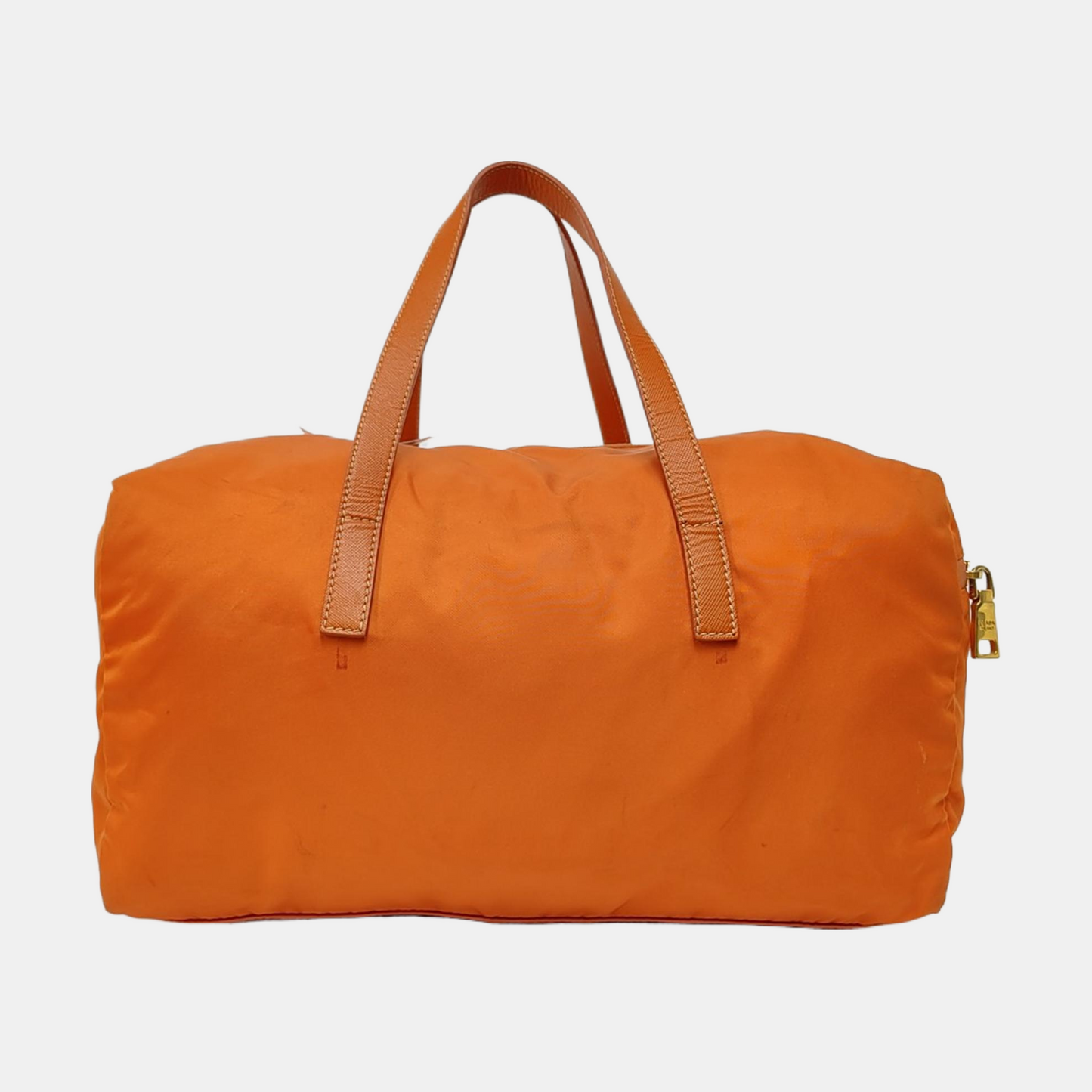 PRADA Tote bag Orange Nylon Logo Crossbody Bag Handbag Single Shoulder Bag Golden hardware Removable shoulder strap-(SKU)-955823365