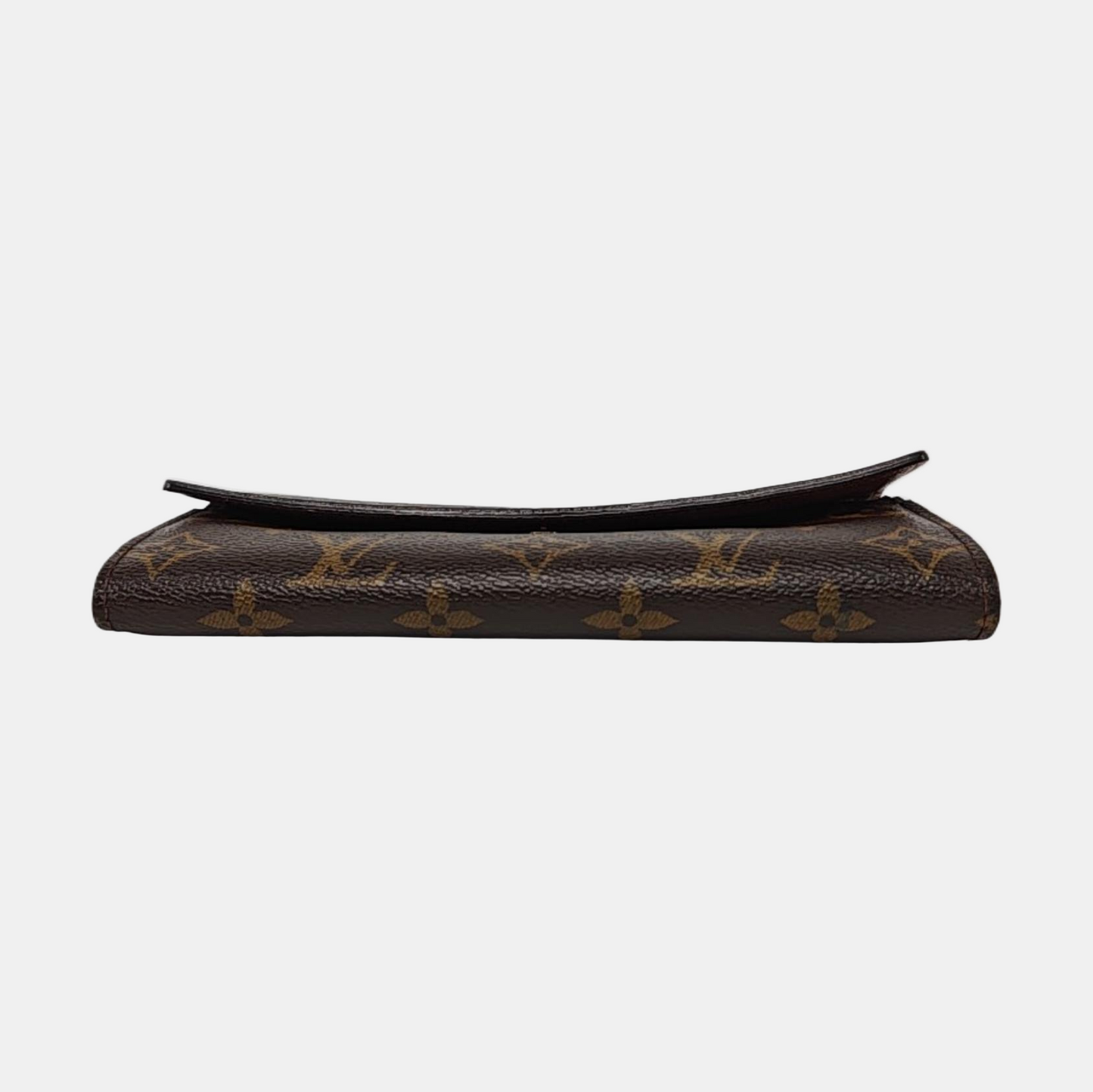 LOUIS VUITTON PORTE MONNAIE Brown coated canvas vintage wallet Golden hardware-(SKU)-956342915