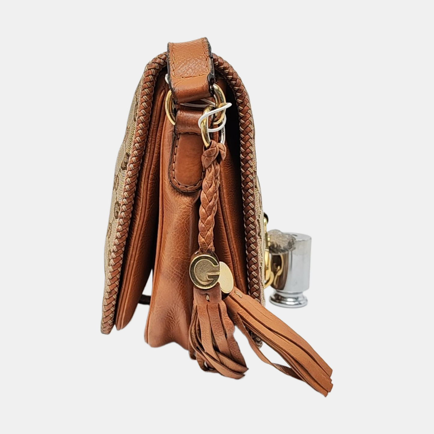 GUCCI Trunk Brown Canvas Old Flower Single Shoulder Bag Tote Bag Golden hardware-(SKU)-13447280