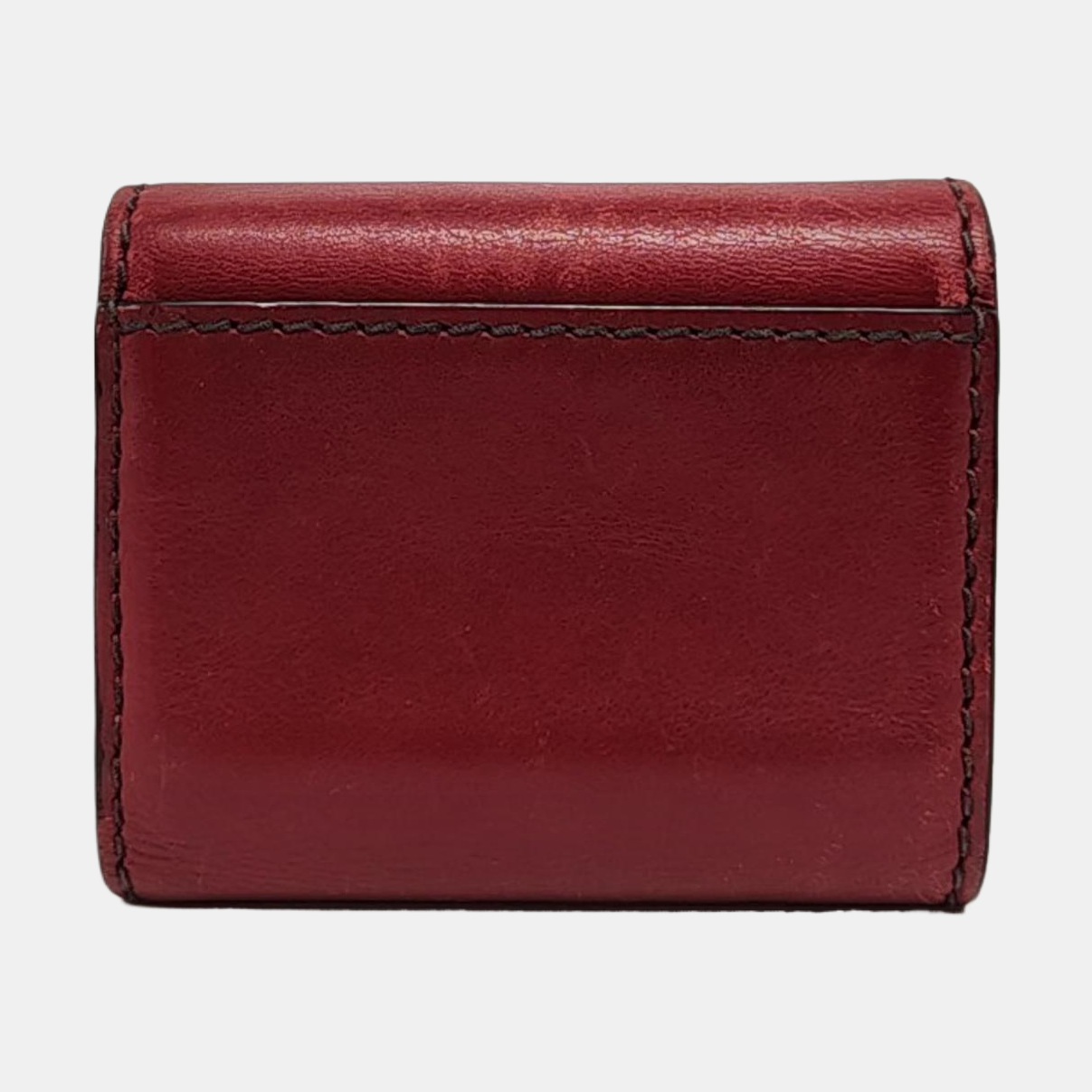 DIOR Burgundy Calfskin Leather Wallet Golden hardware-(SKU)-956370493