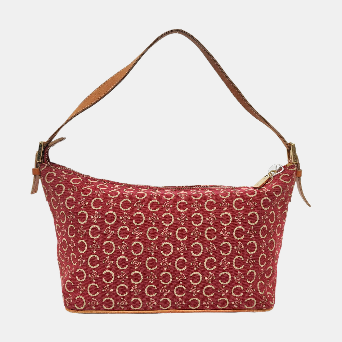 CELINE Red Canvas Triumph Handbag Golden hardware Removable shoulder strap-(SKU)-956322936