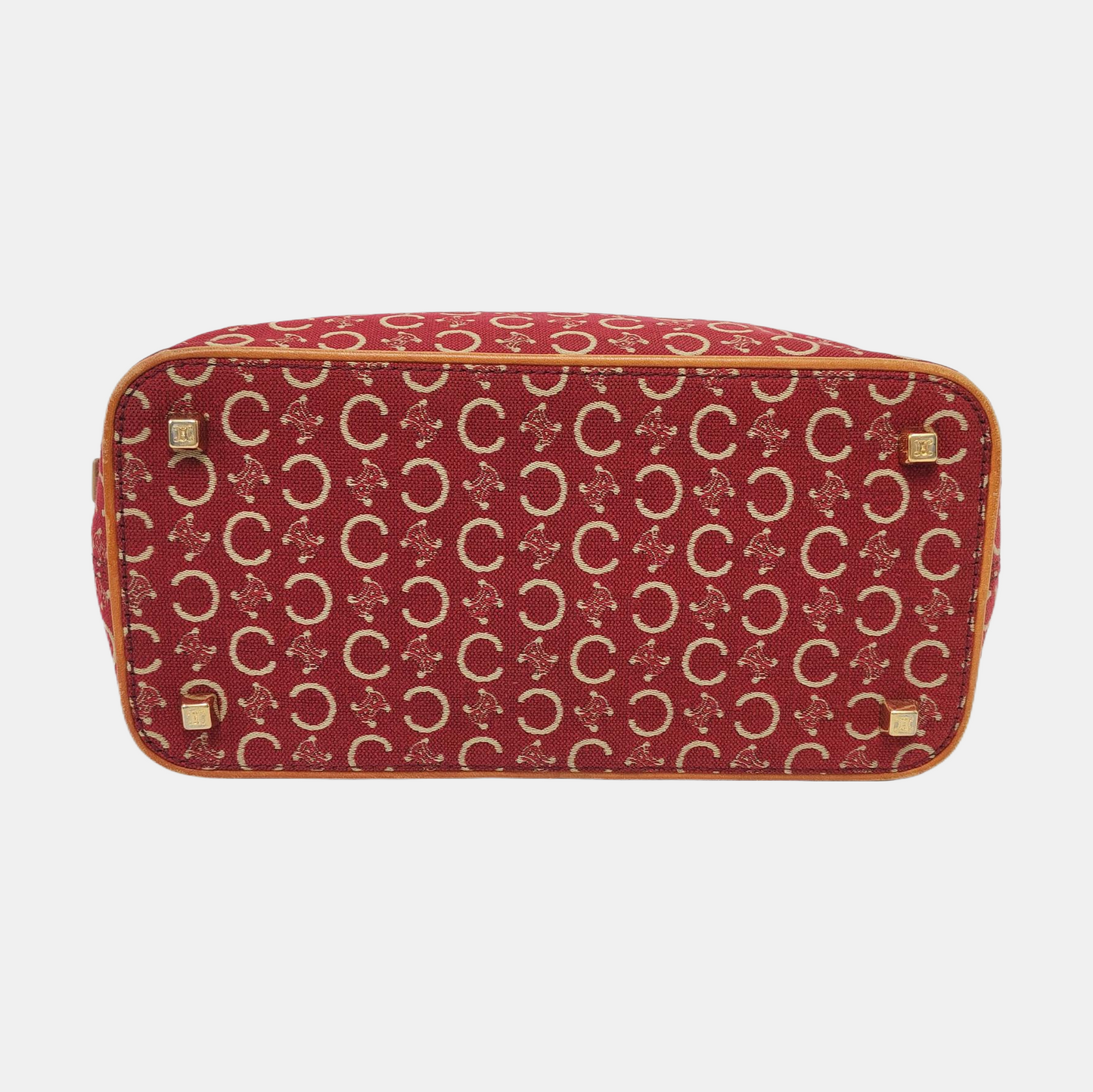 CELINE Red Canvas Triumph Handbag Golden hardware Removable shoulder strap-(SKU)-956322936