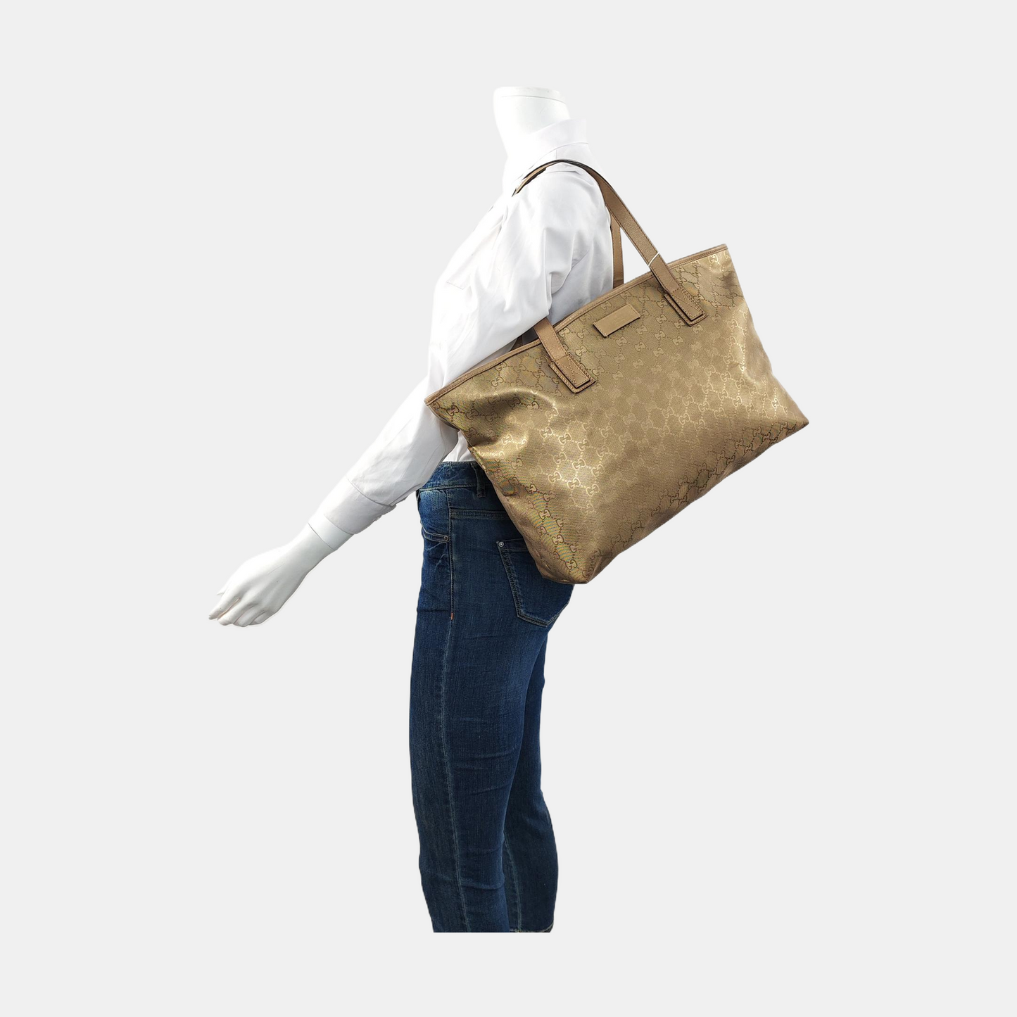 GUCCI GG Imprime Golden Coated Canvas Monogram Single Shoulder Bag Golden hardware-(SKU)-956434937